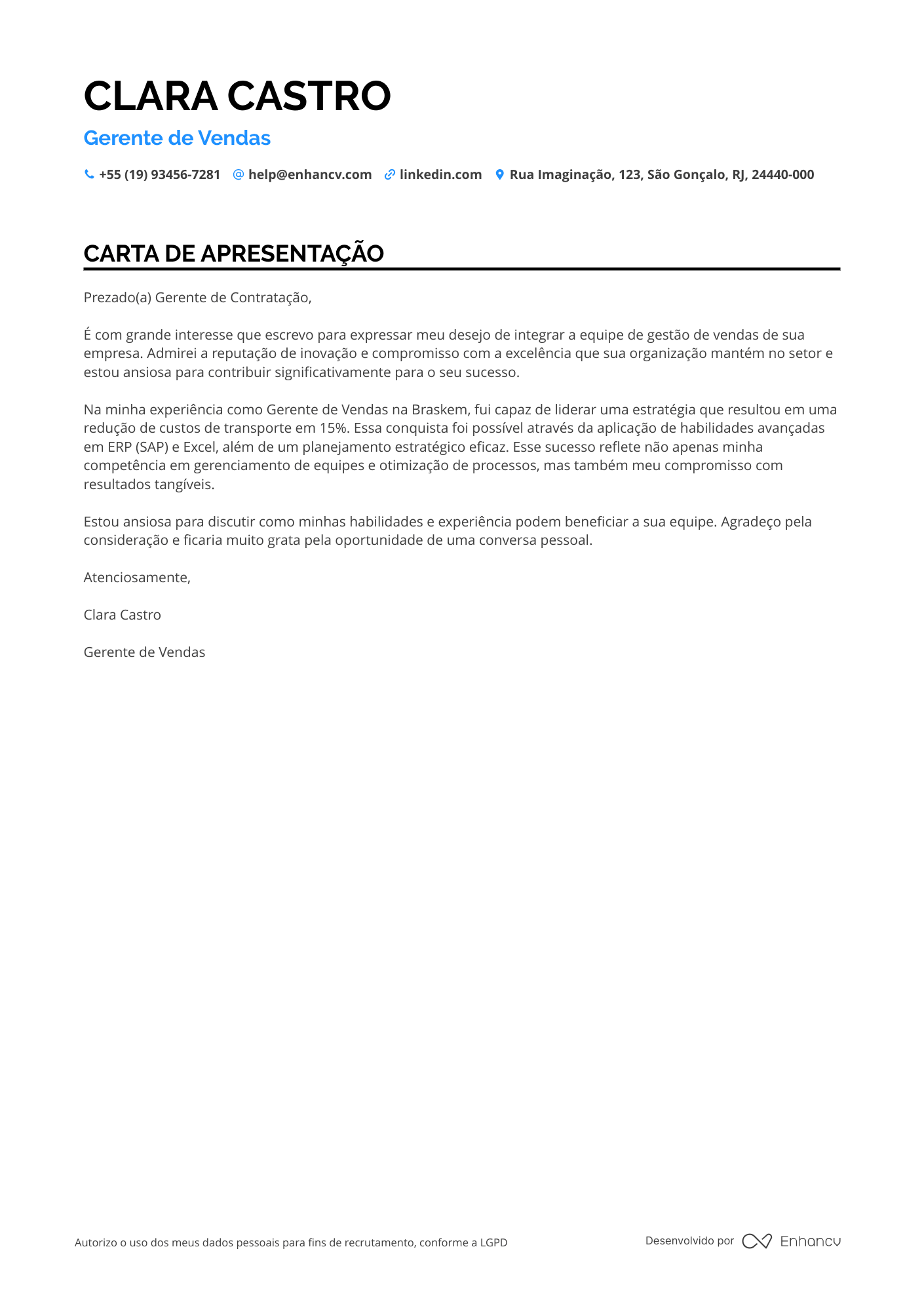 Gerente Administrativo de Atendimento ao Cliente