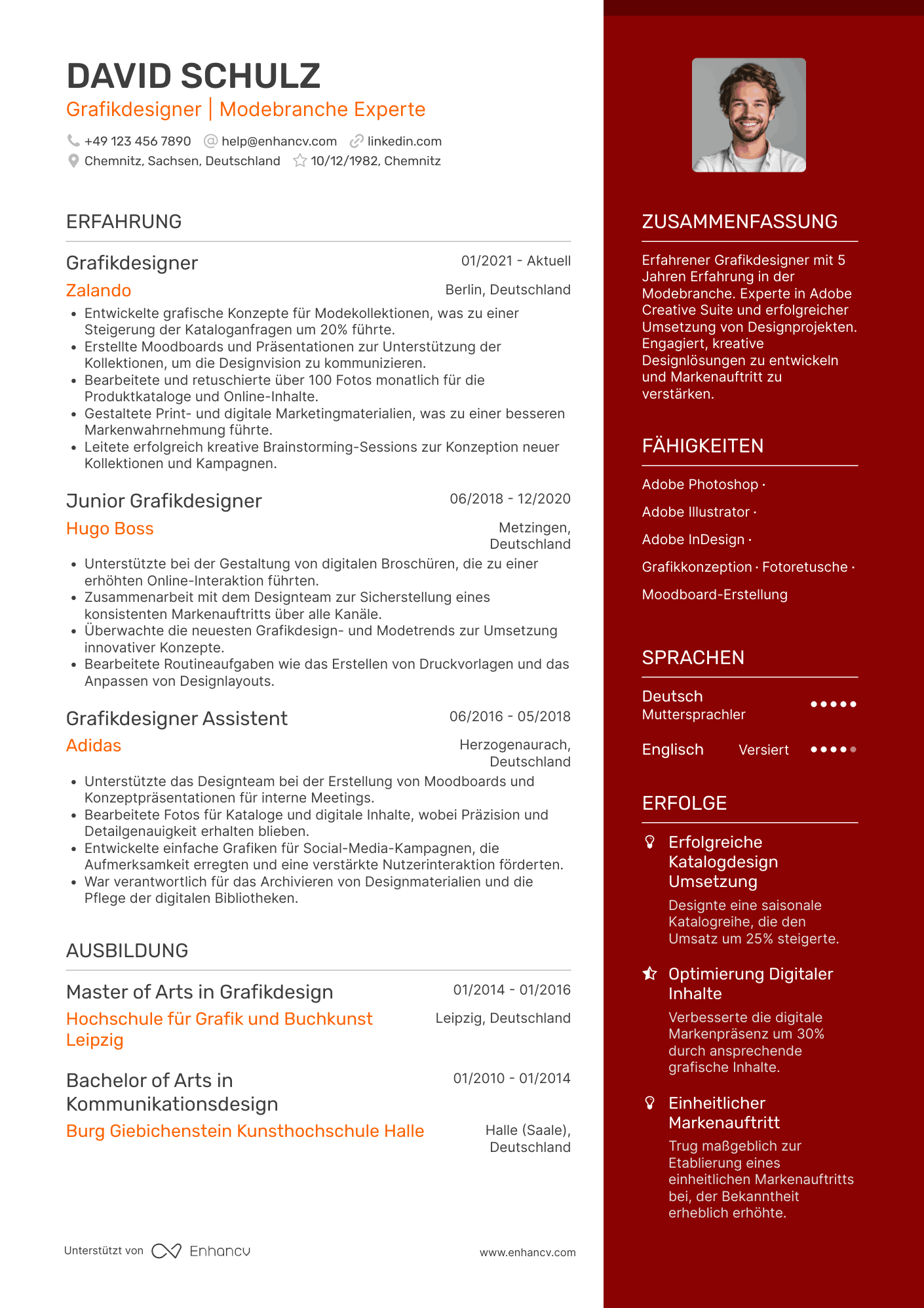 Lebenslauf in Grafikdesigner in der Modebranche