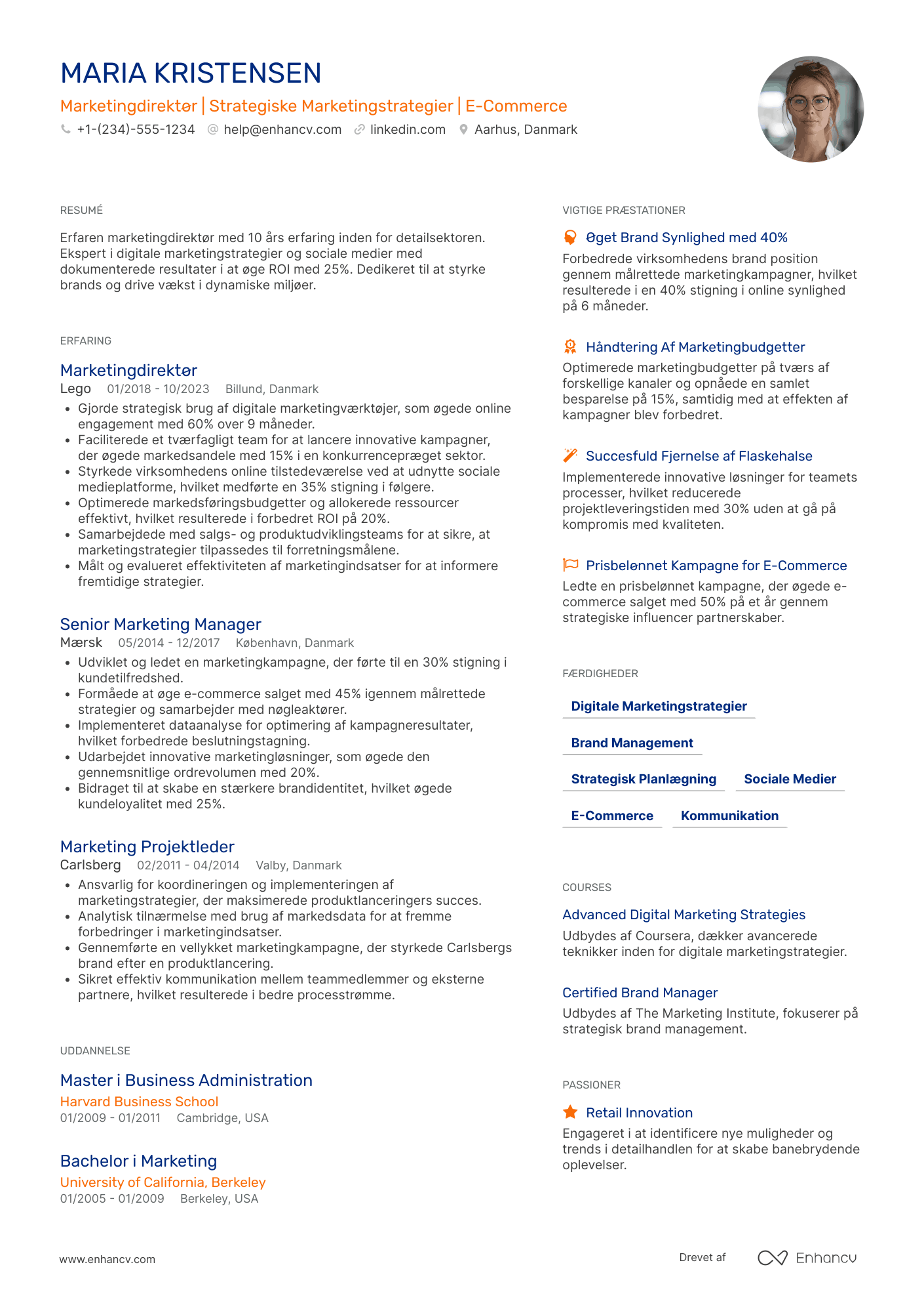 CV til Marketingdirektør i detailhandlen