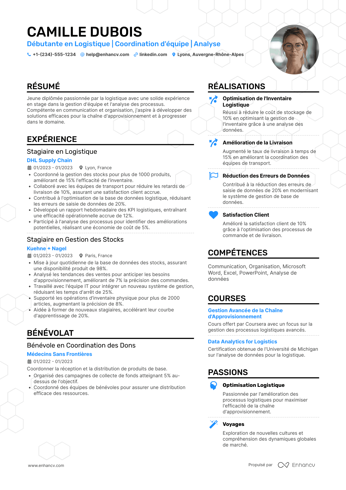 CV en logistique débutant