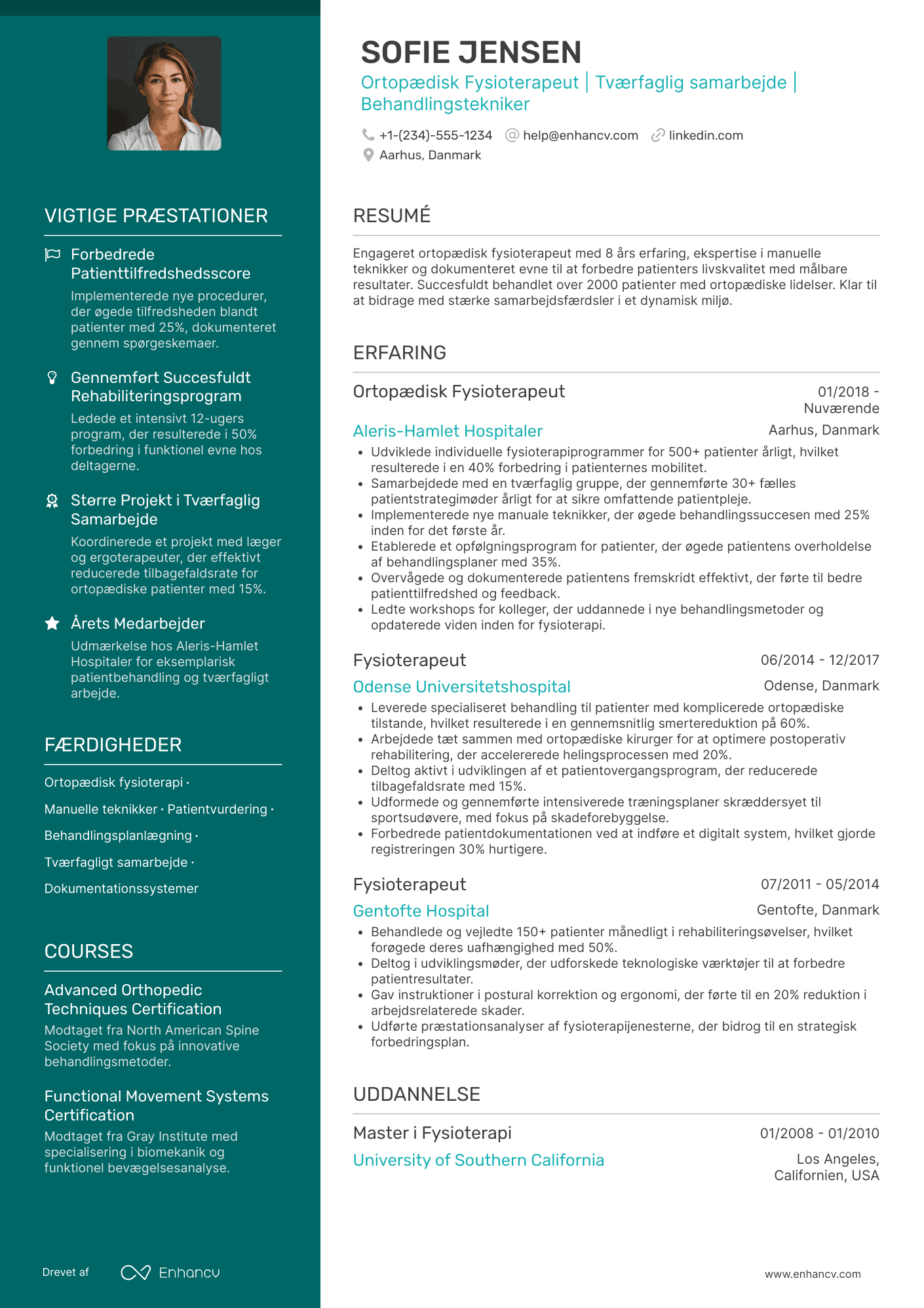 CV til Ortopædisk fysioterapeut