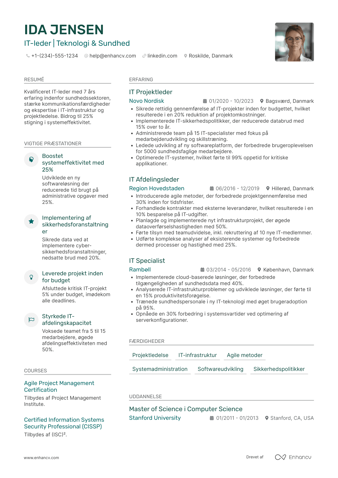CV til IT leder i sundhedssektoren