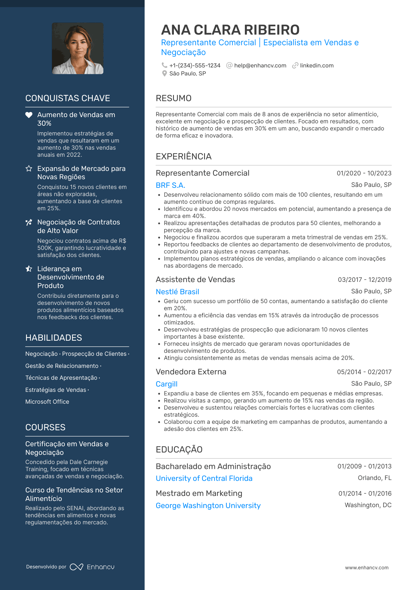 Representante comercial de produtos alimentícios