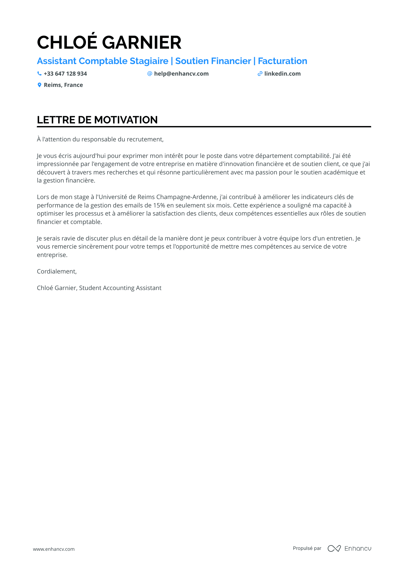 Étudiant Stagiaire en Comptabilité
