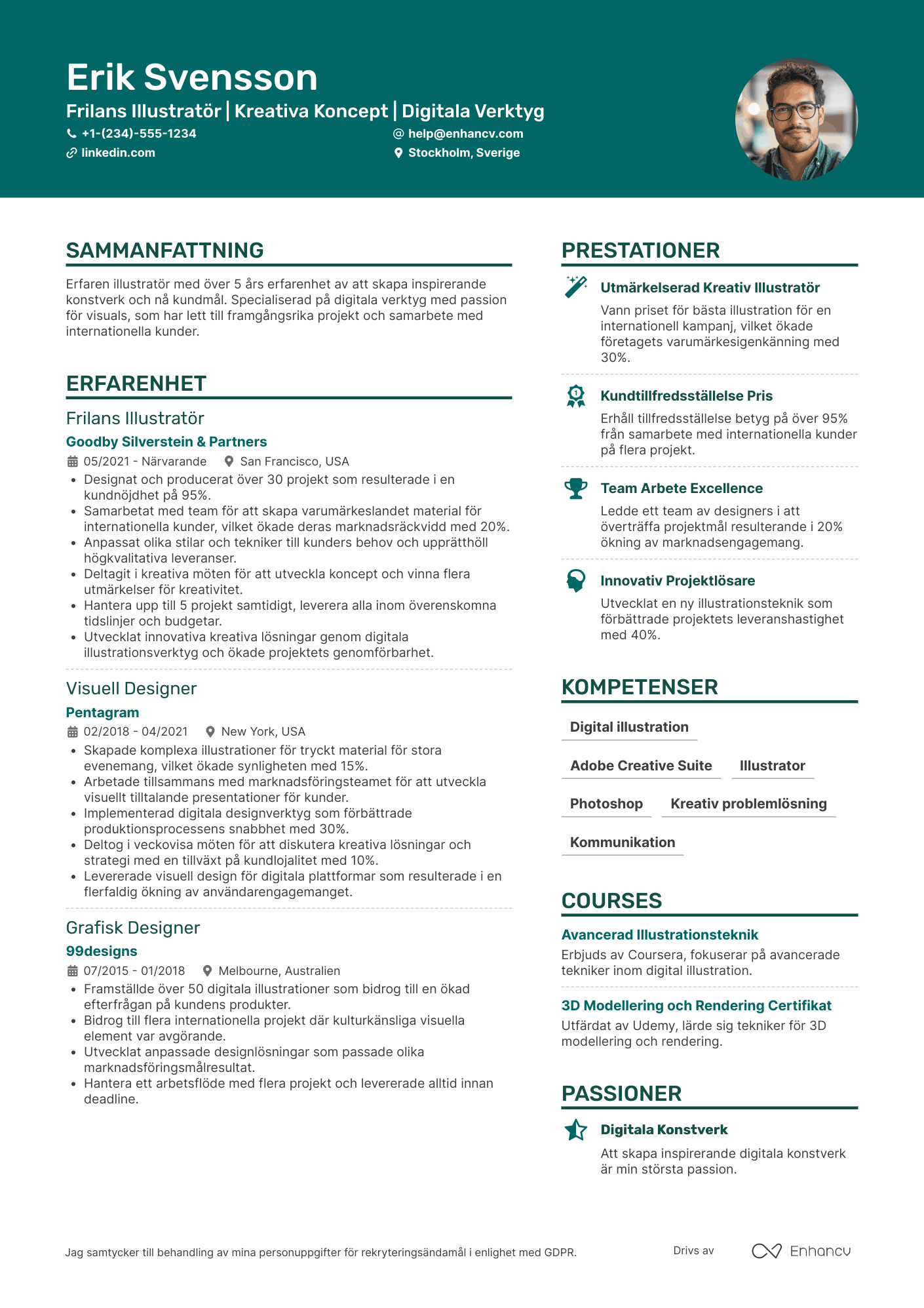 CV för Frilans Illustratör