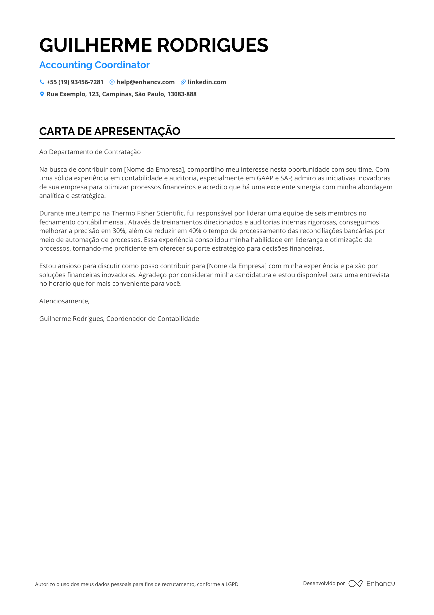 Coordenador de Contas a Pagar