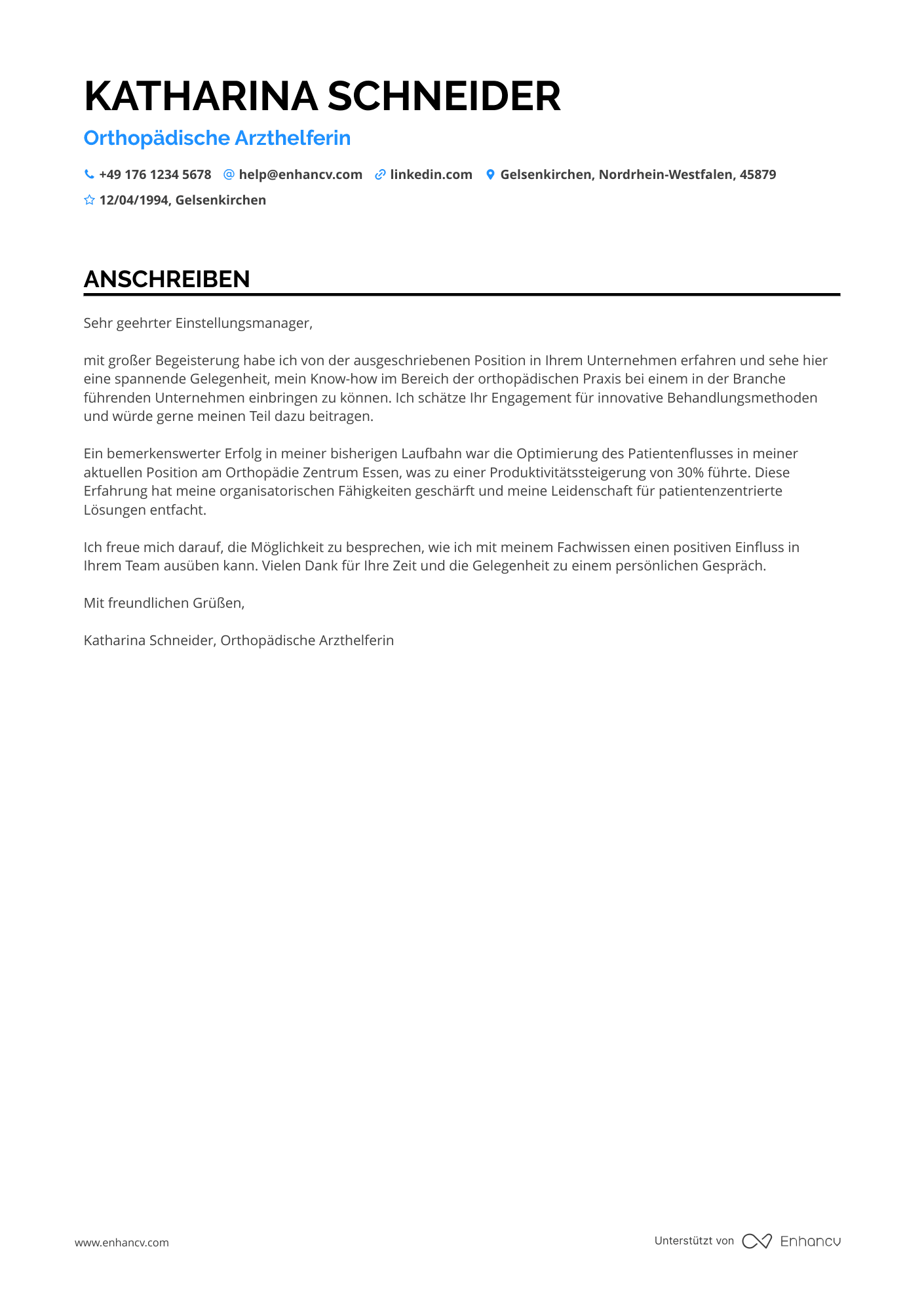 Orthopädische Arzthelferin