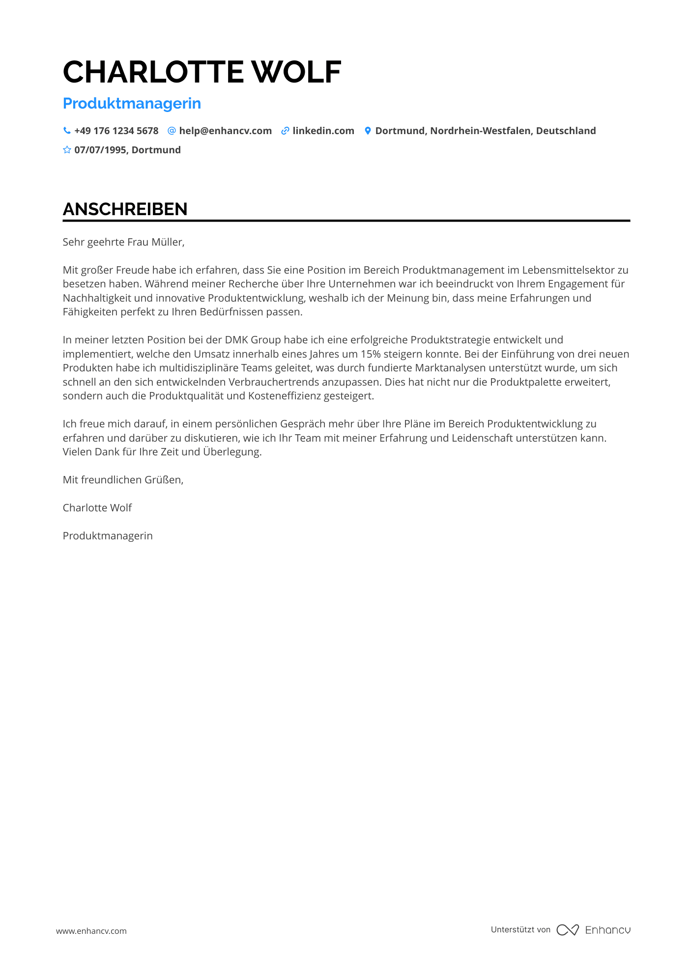 Produktmanager für Lebensmittel