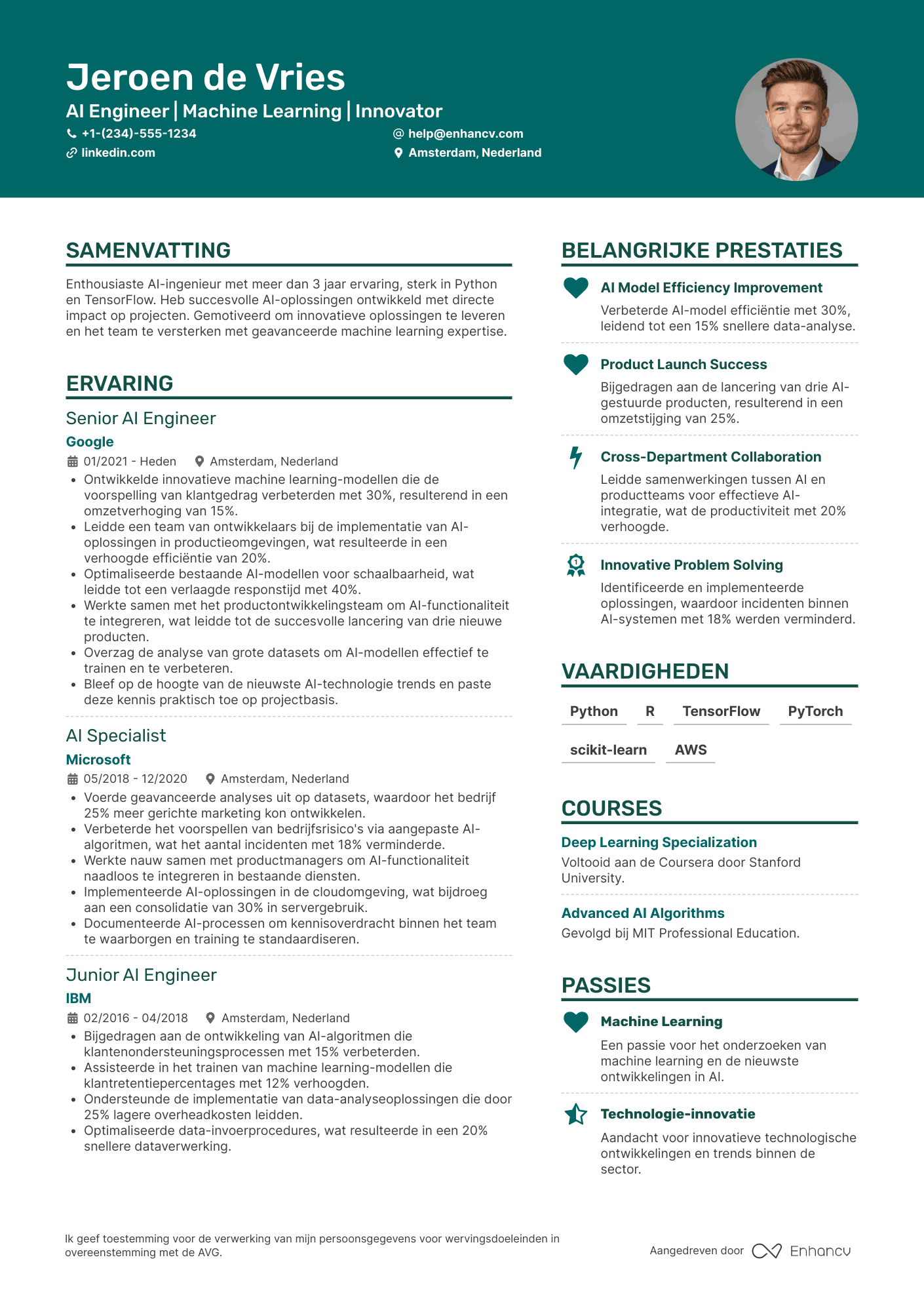 Creatief CV template