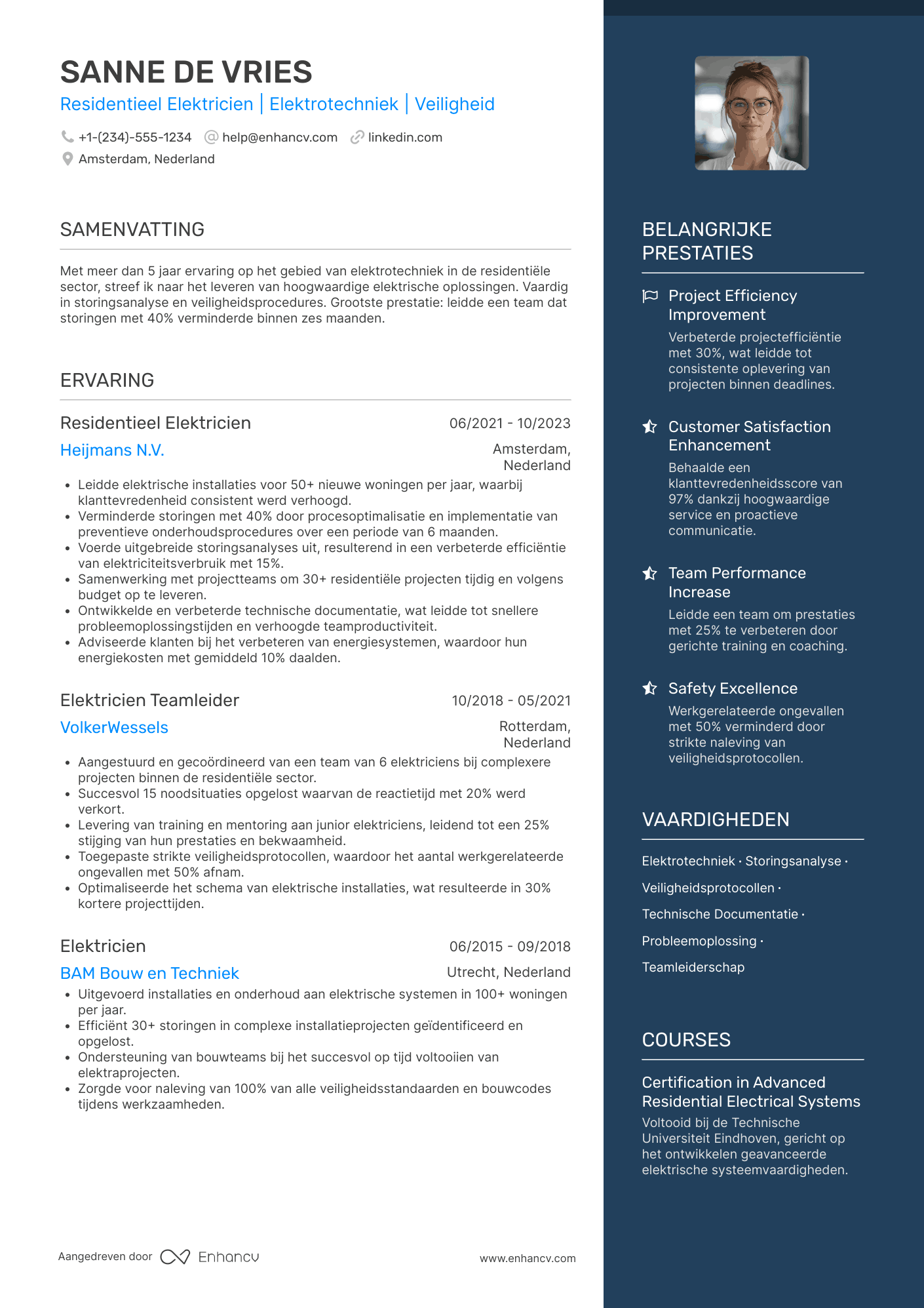 CV voor Residentieel Elektricien