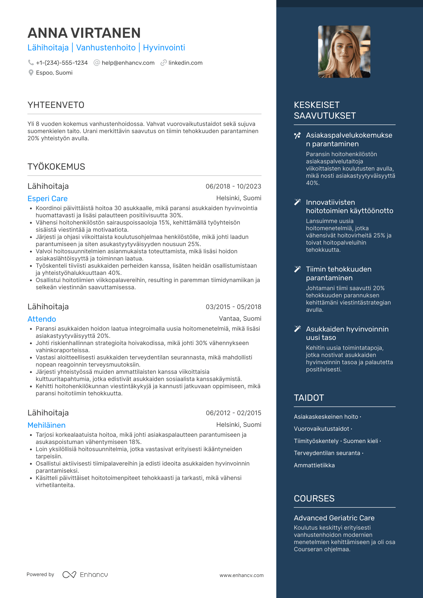 Elegantti CV pohja