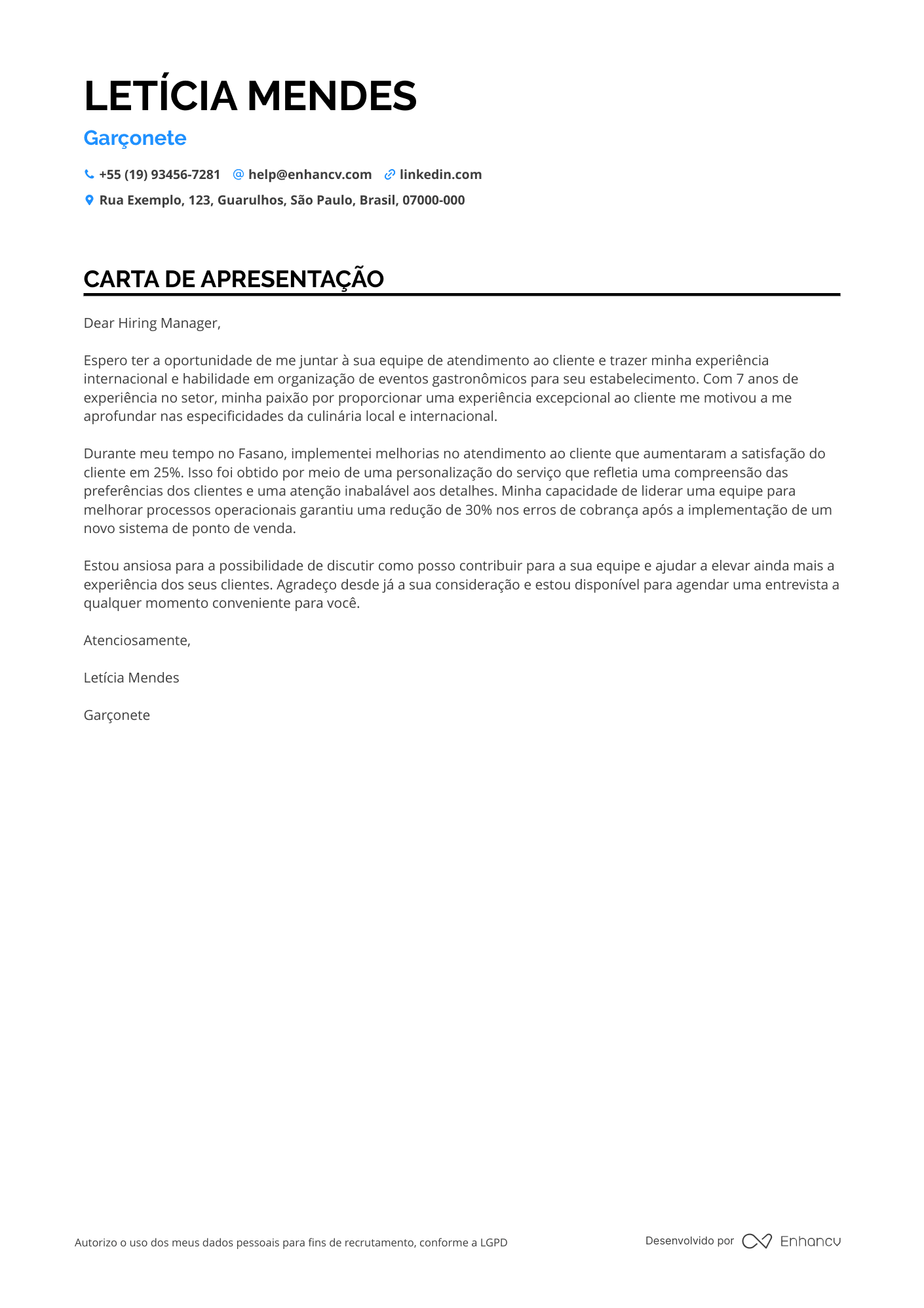 Garçom de Buffet