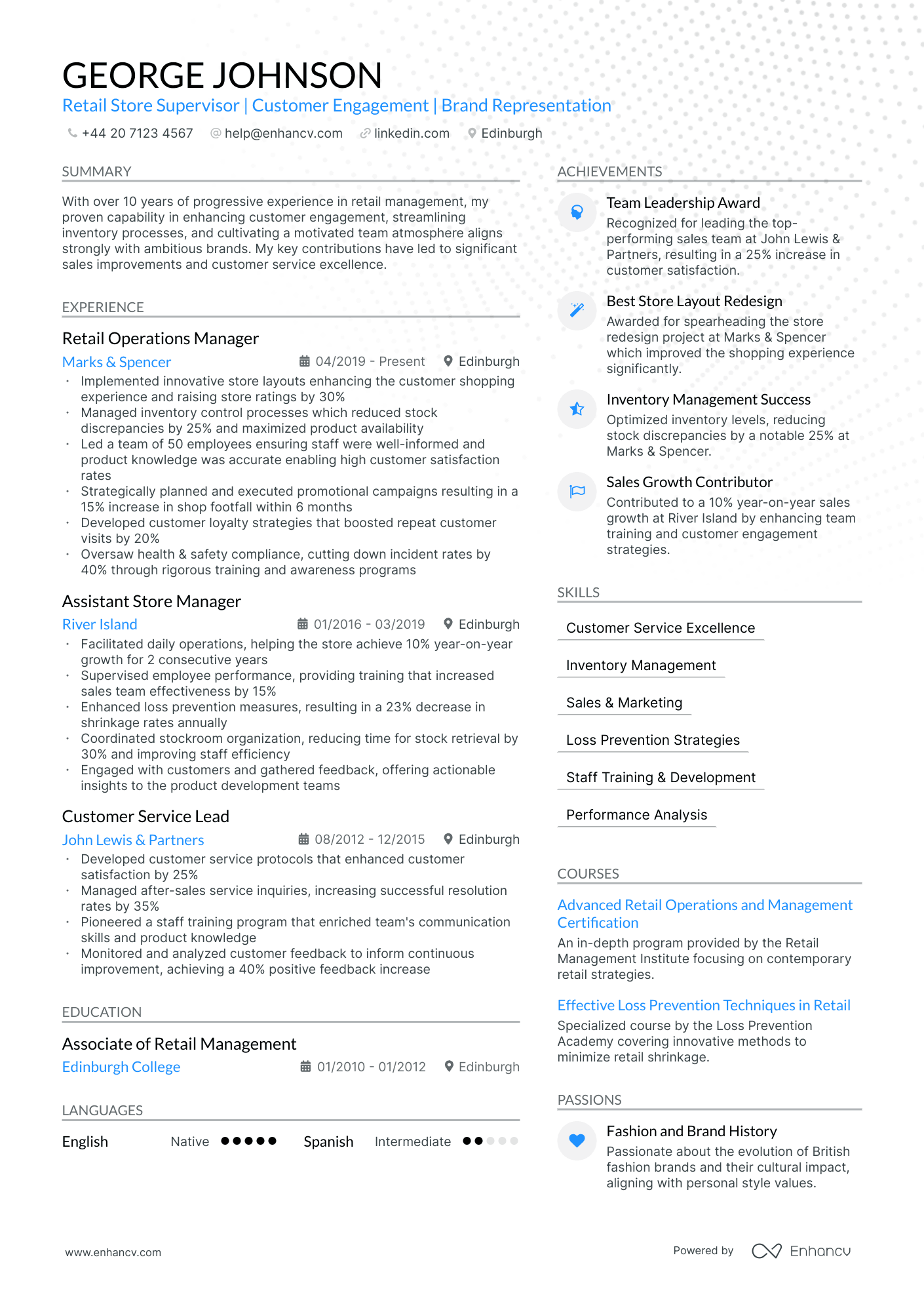 Modern CV Examples