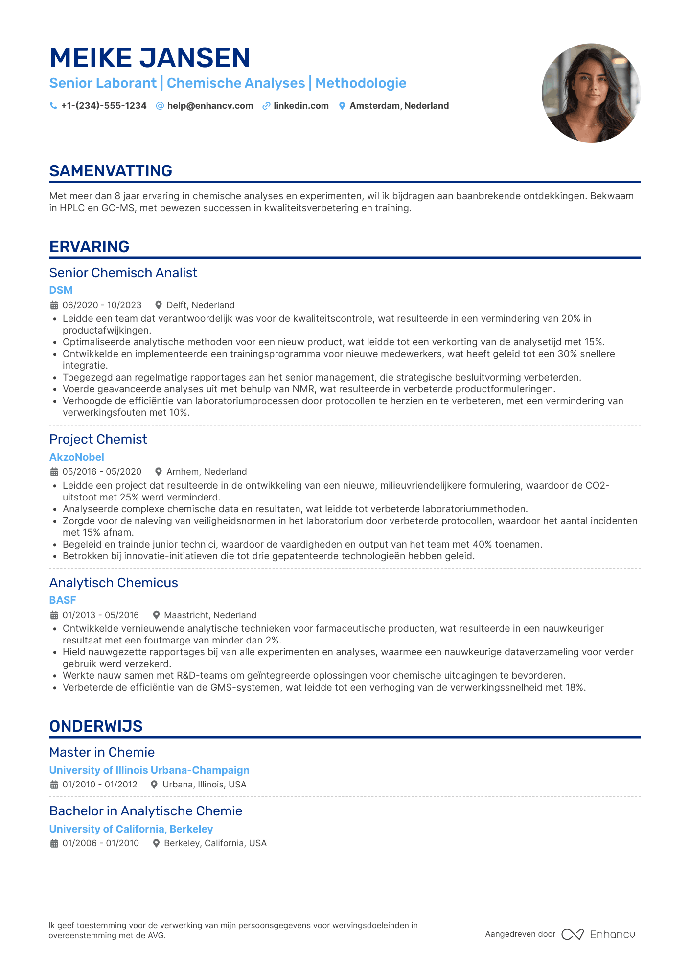 CV voor Senior laborant