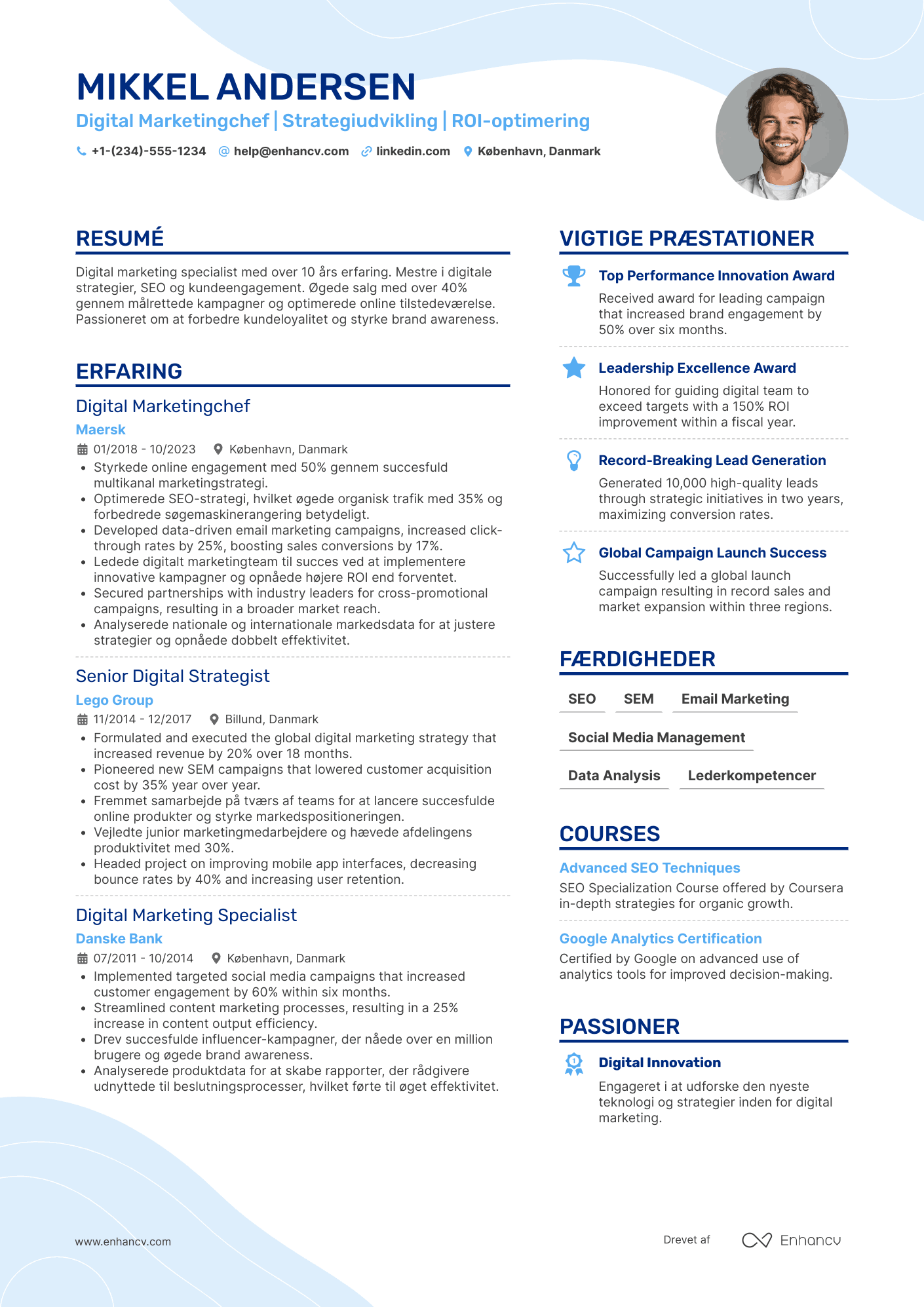 CV til Digital marketingchef