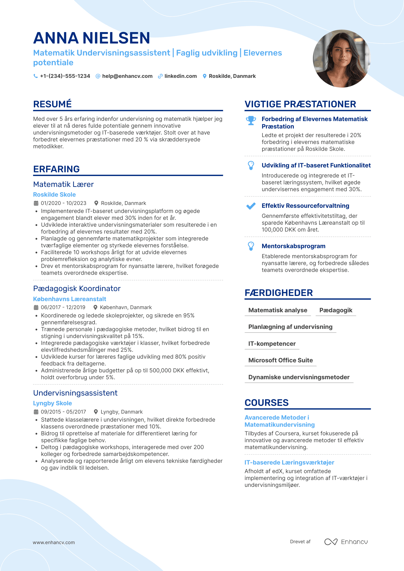 CV til Matematik undervisningsassistent