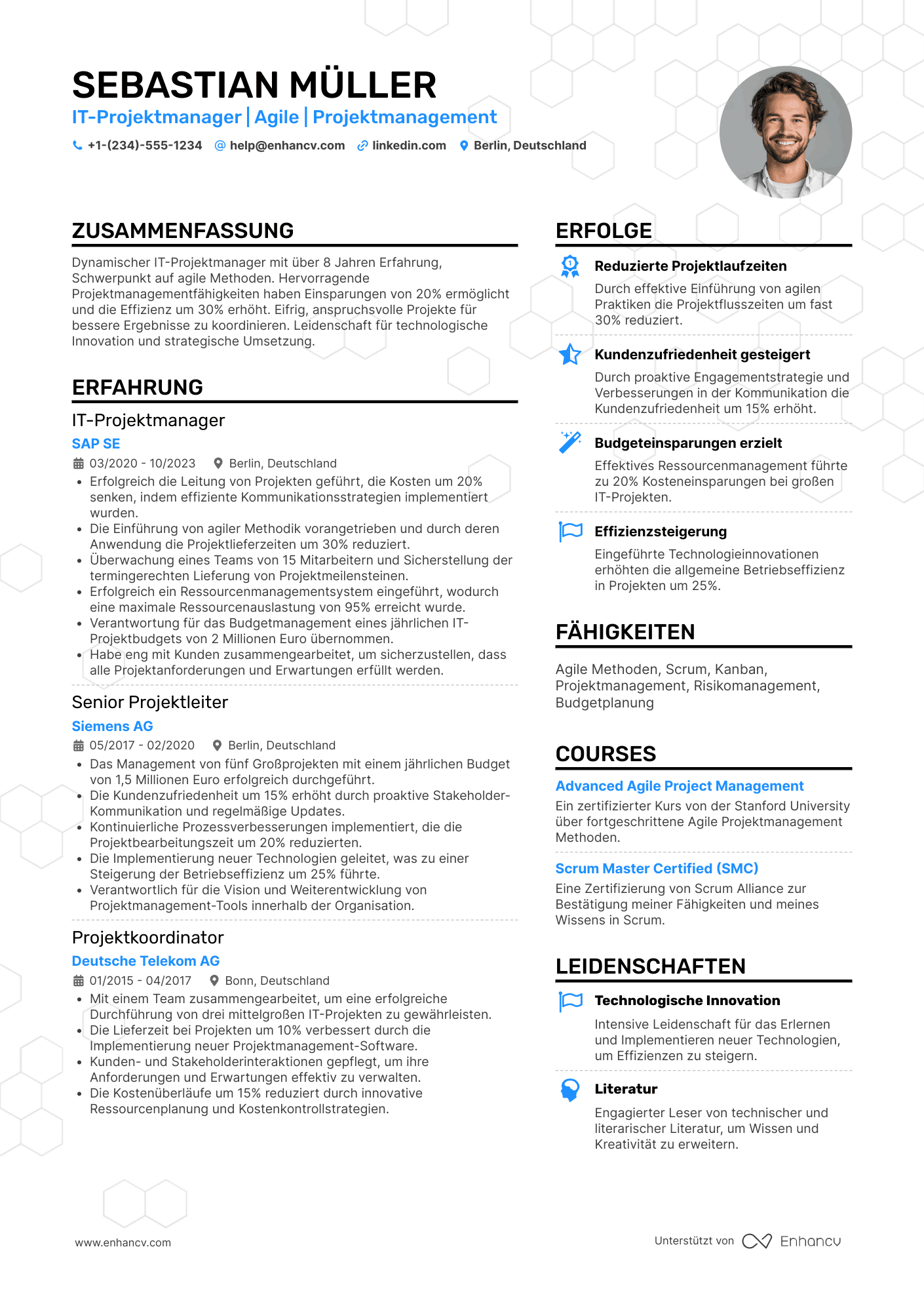 Lebenslauf IT Projektmanager