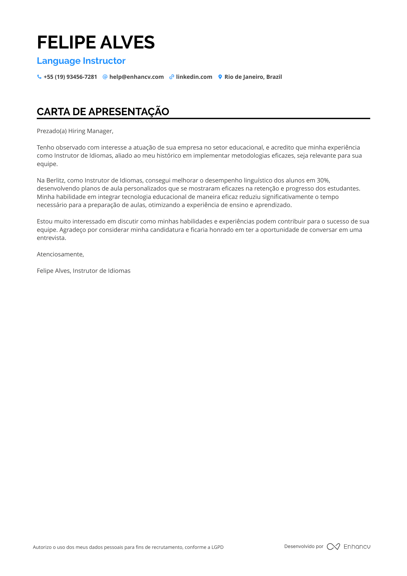 Professor de Inglês para Profissionais de Direito