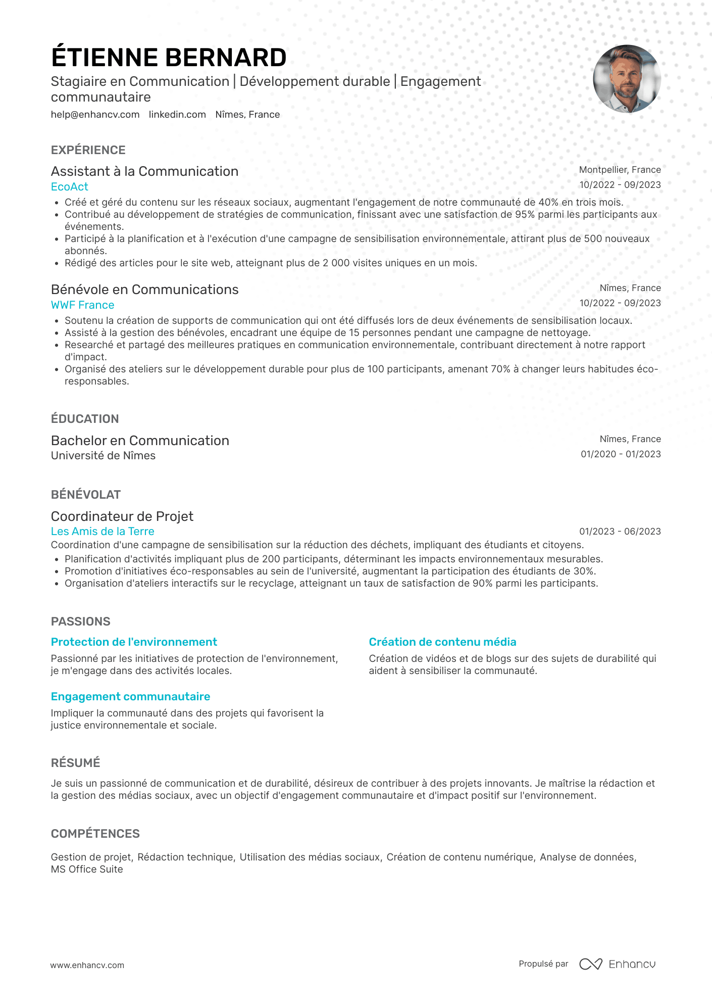 Communication sans expérience (profil étudiant/stagiaire)