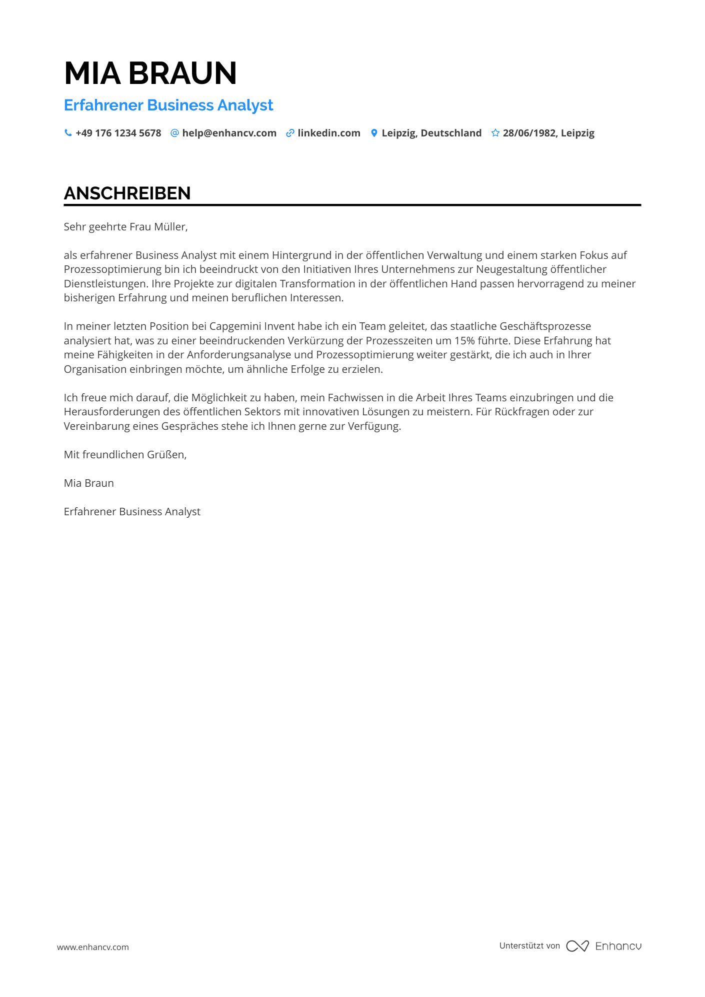 Business Analyst für Regierungsbehörden