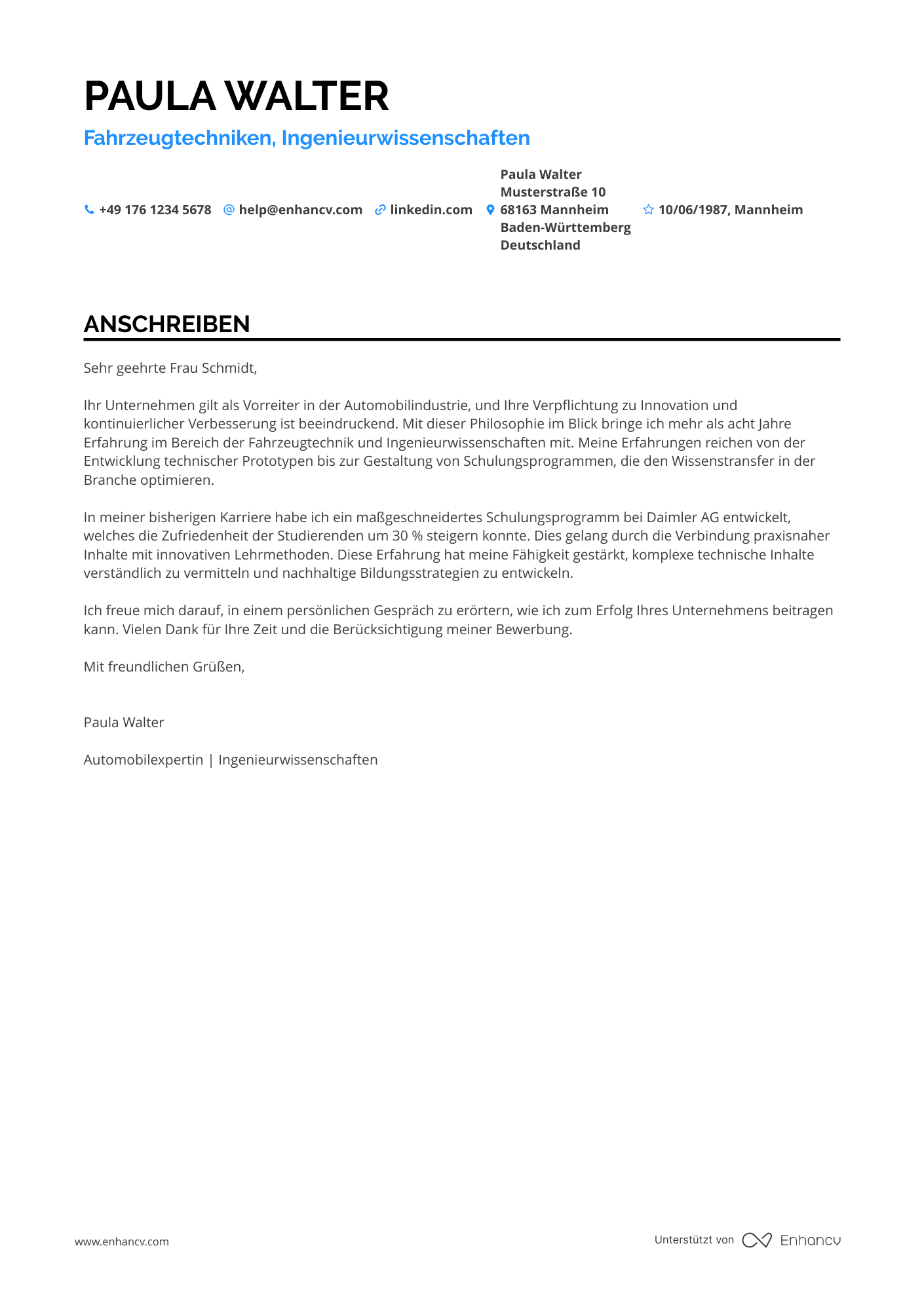 Lehrer in der Automobilindustrie