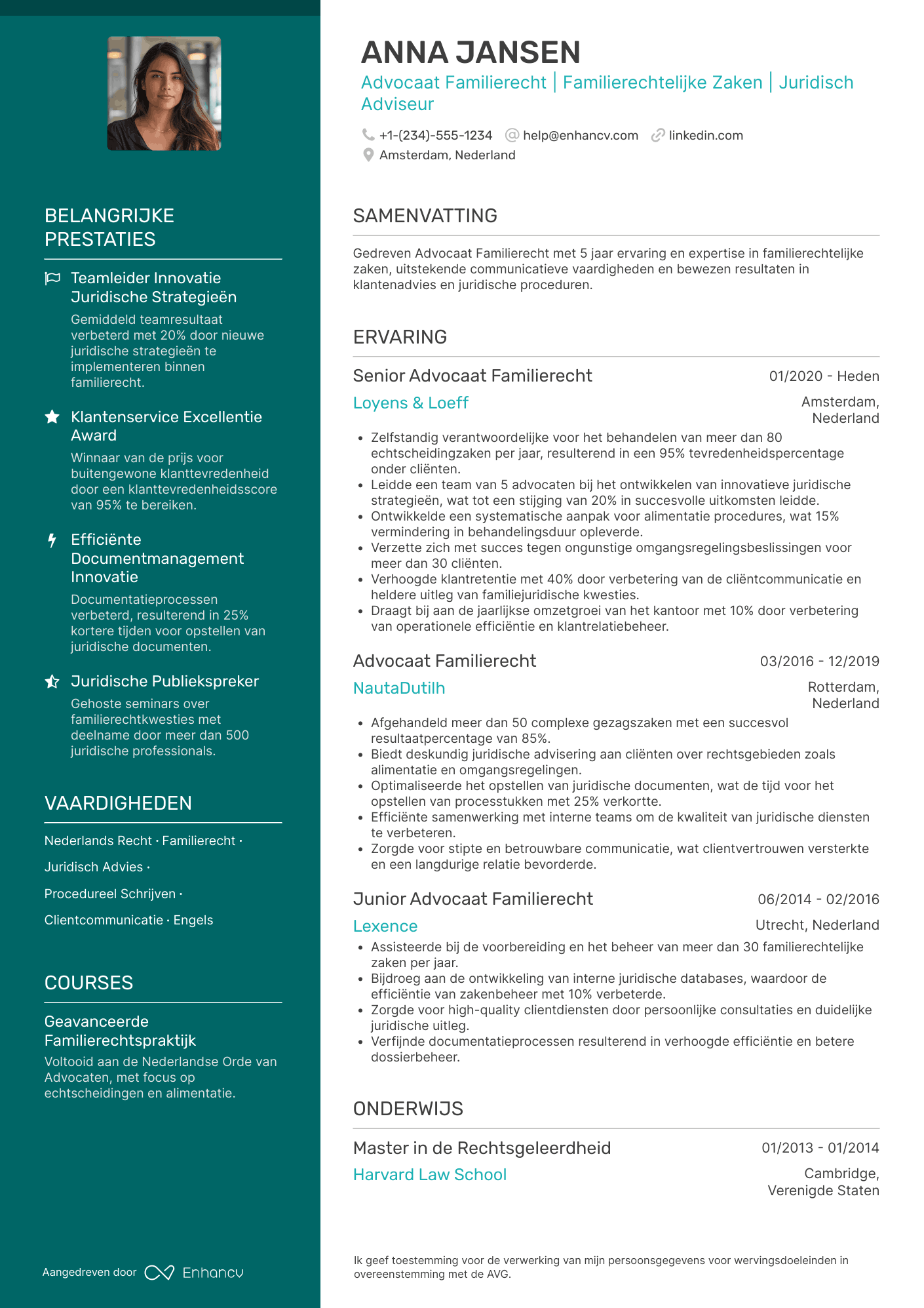 CV voor Advocaat Familierecht