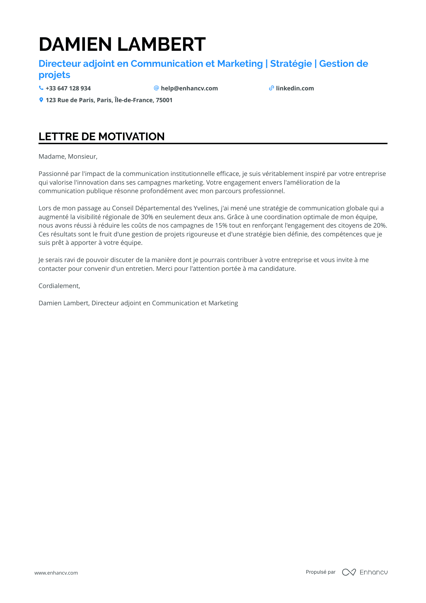 Directeur Marketing Adjoint