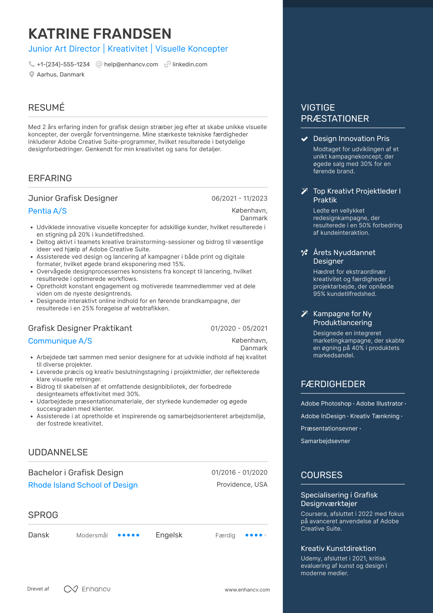 CV til Junior art director