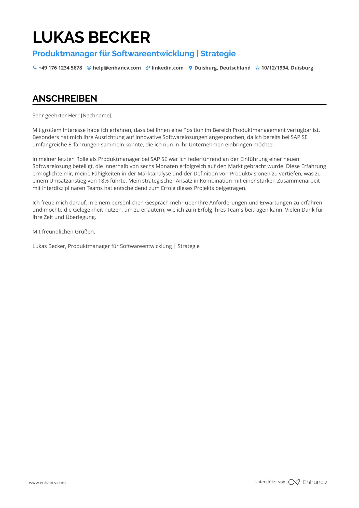 Produktmanager für Softwareentwicklung