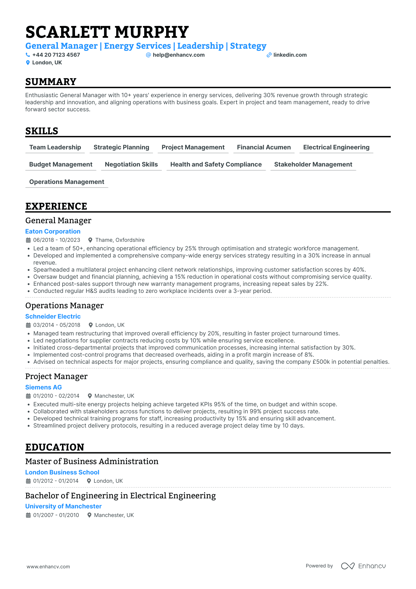 General Manager of Engineering