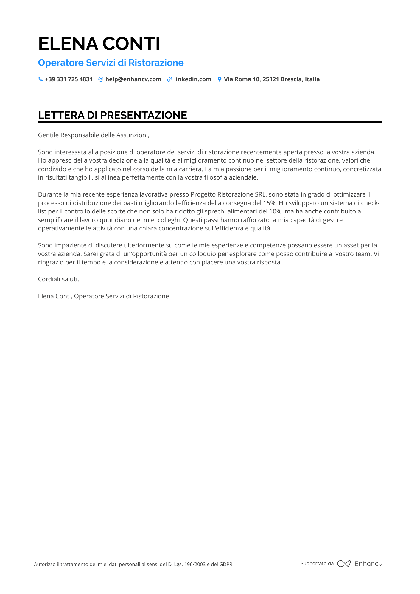 Addetto alla Ristorazione
