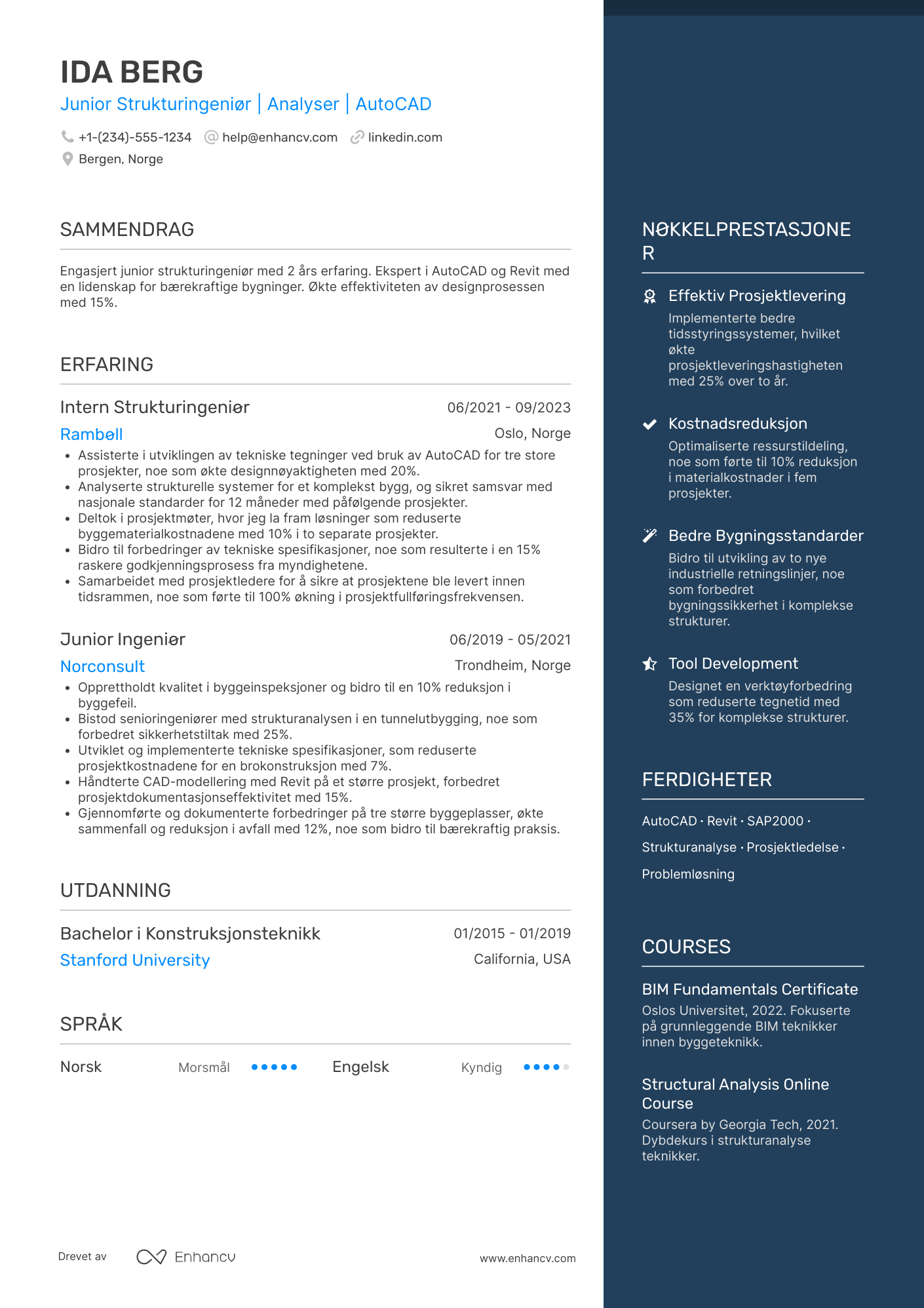 CV for Junior Strukturingeniør