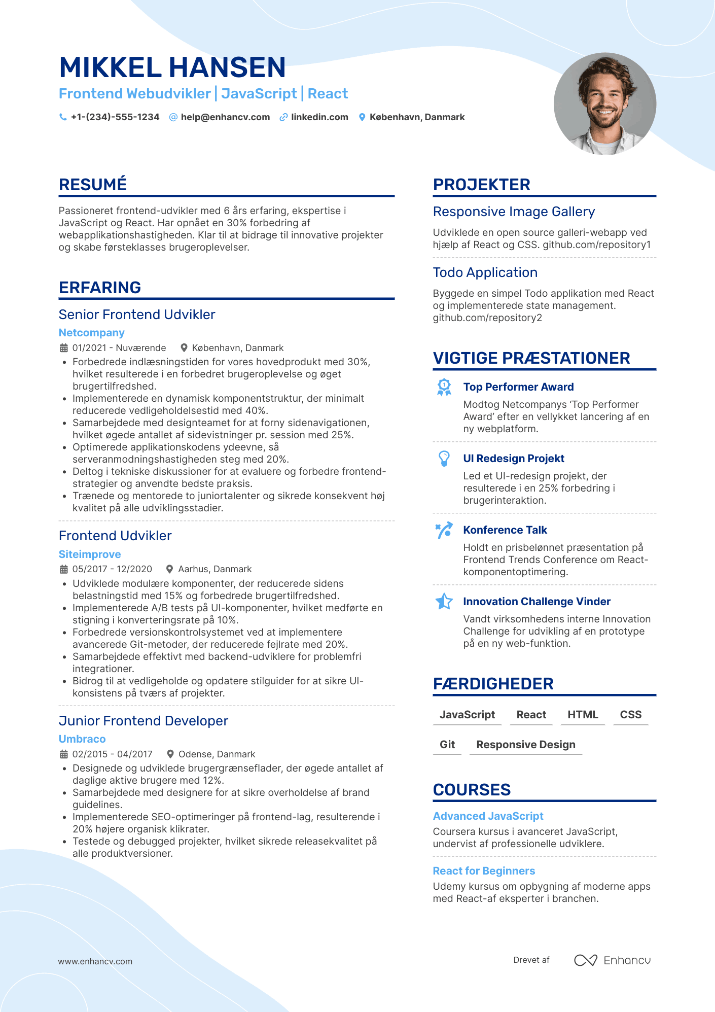 CV til Frontend Webudvikler