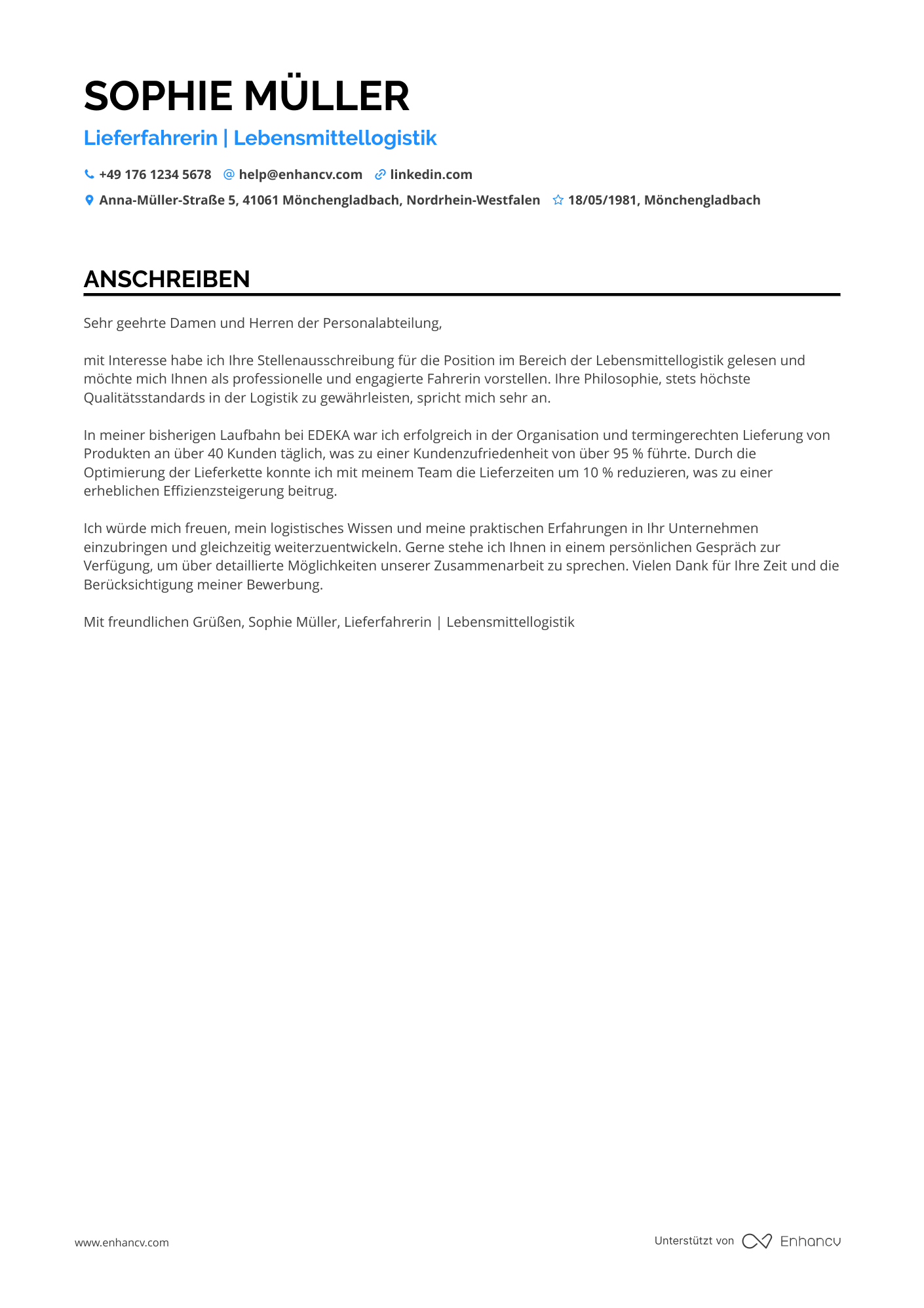 Fahrer in der Lebensmittelindustrie