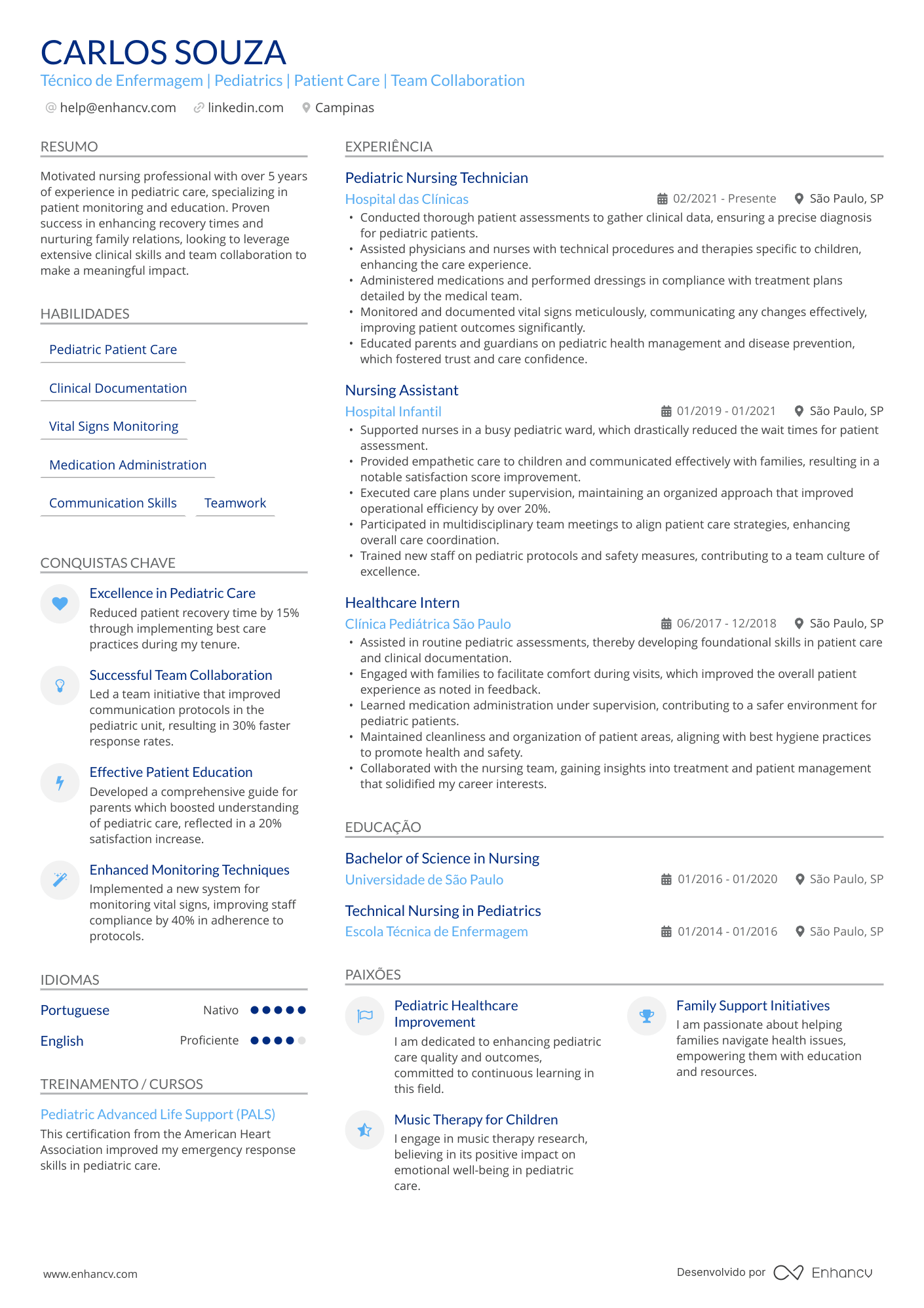 Técnico de enfermagem pediátrica