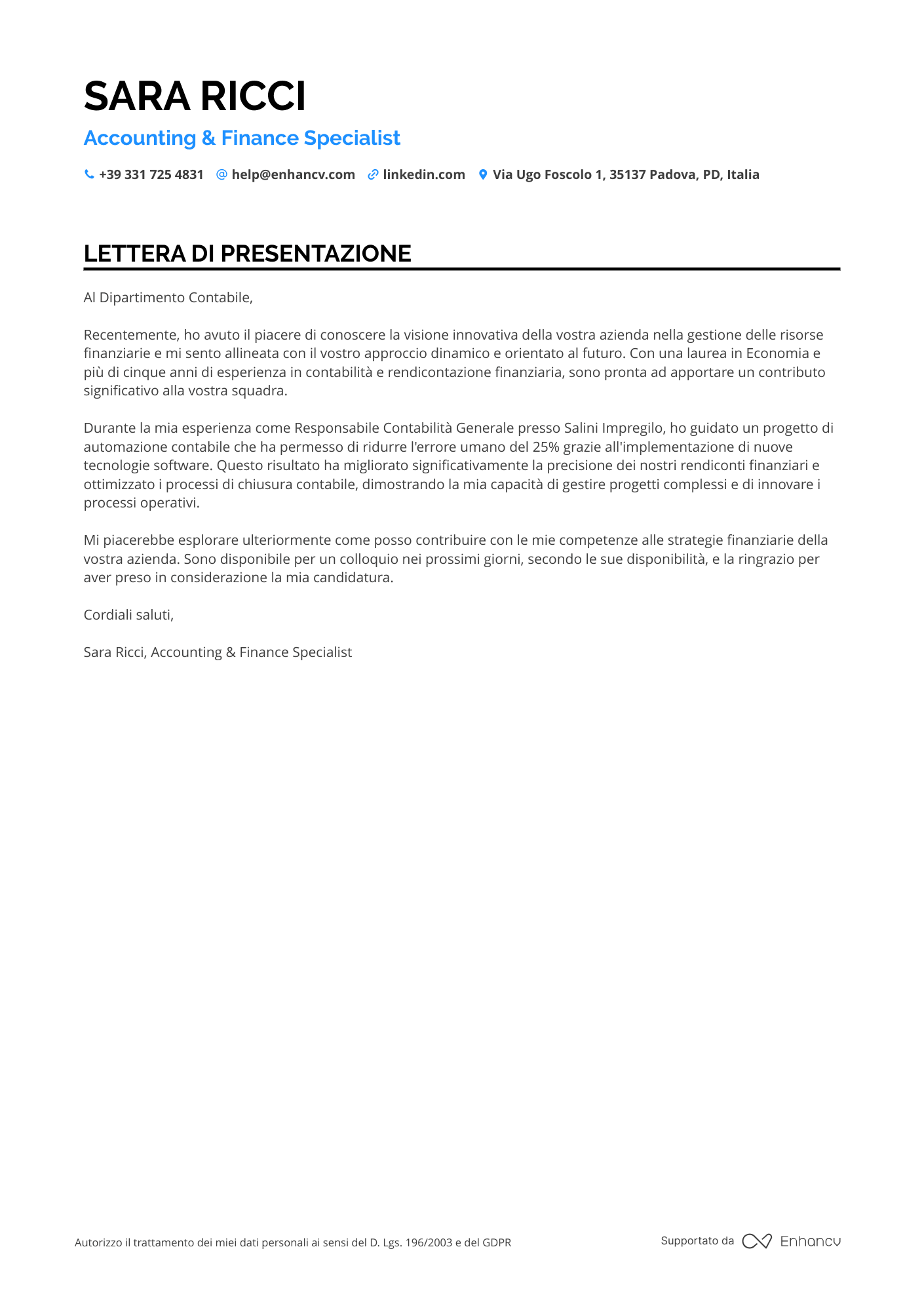 Contabile di società di costruzioni