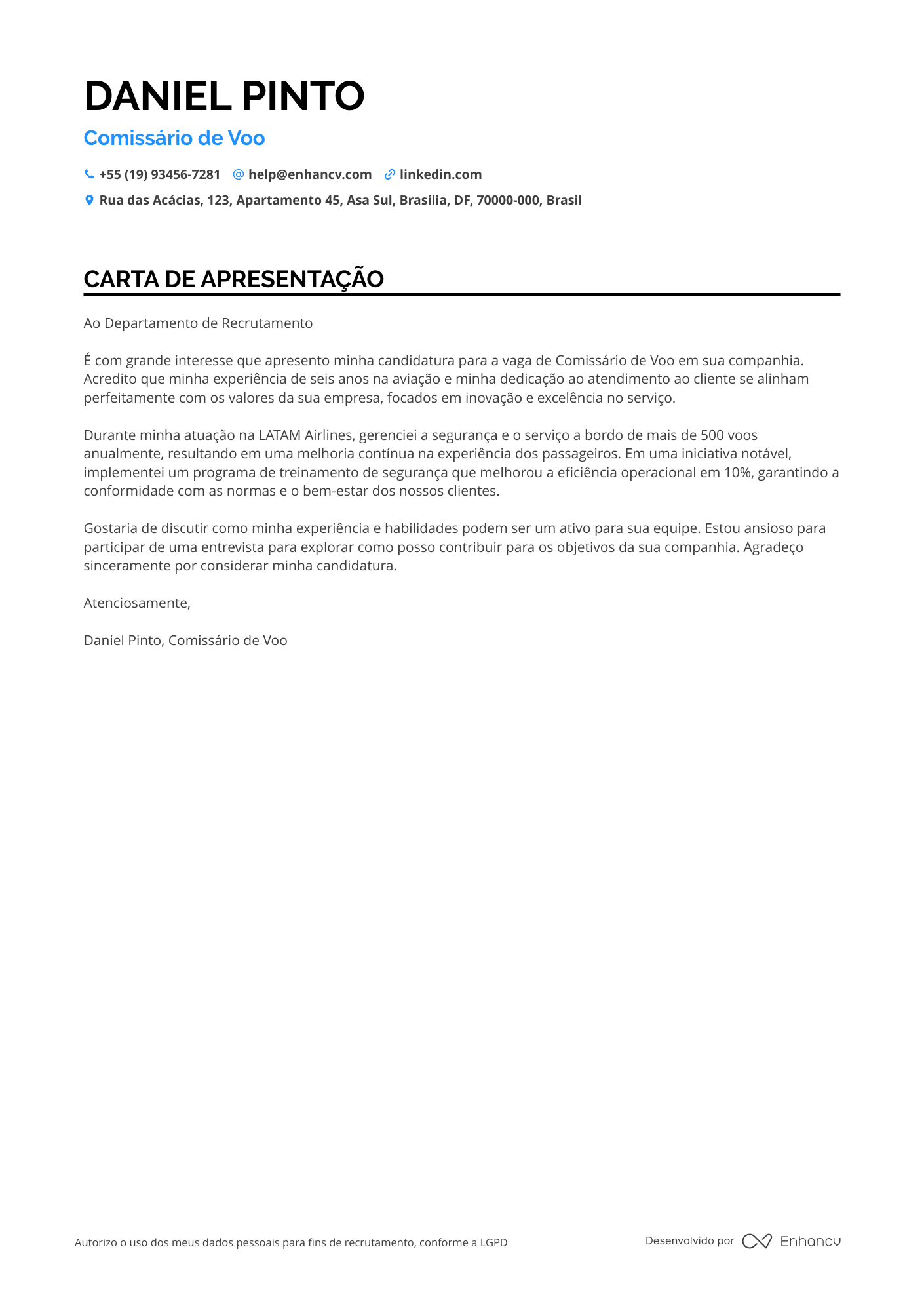 Comissário de Bordo Sênior