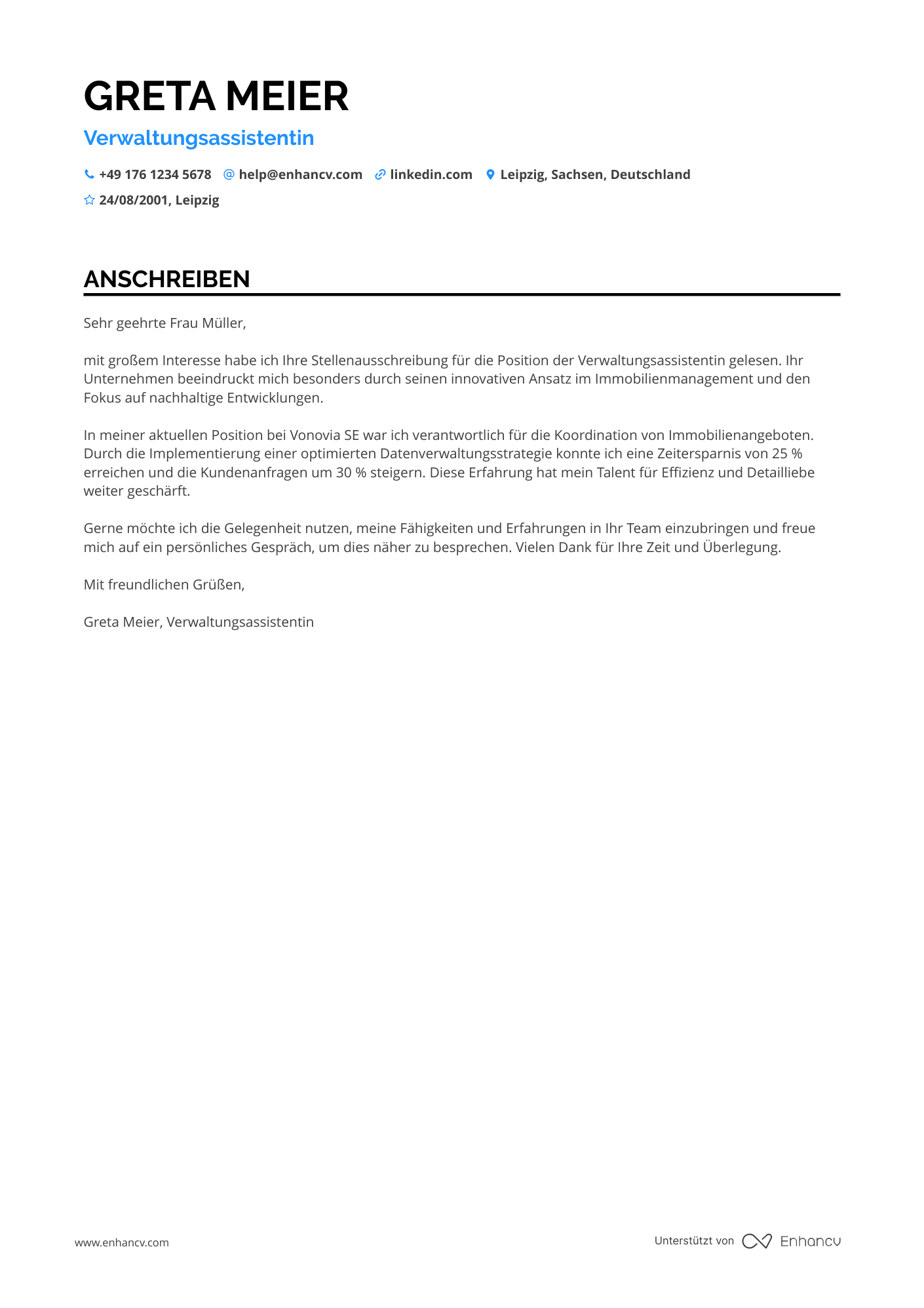 Verwaltungsassistent im Immobilienbereich