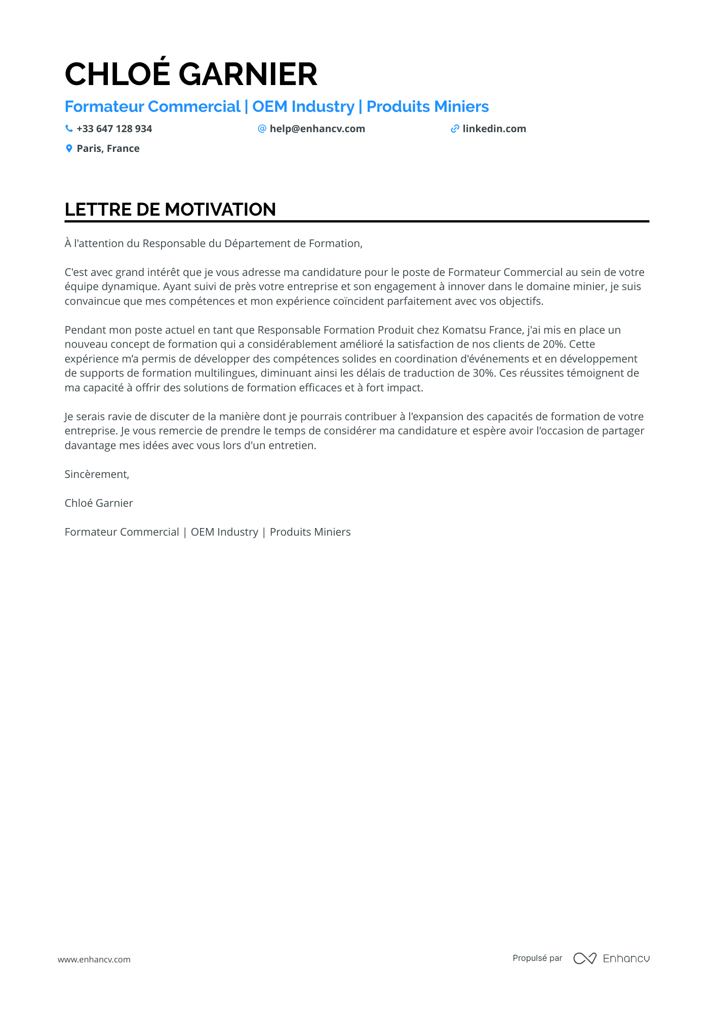 Vendeuse expérimentée