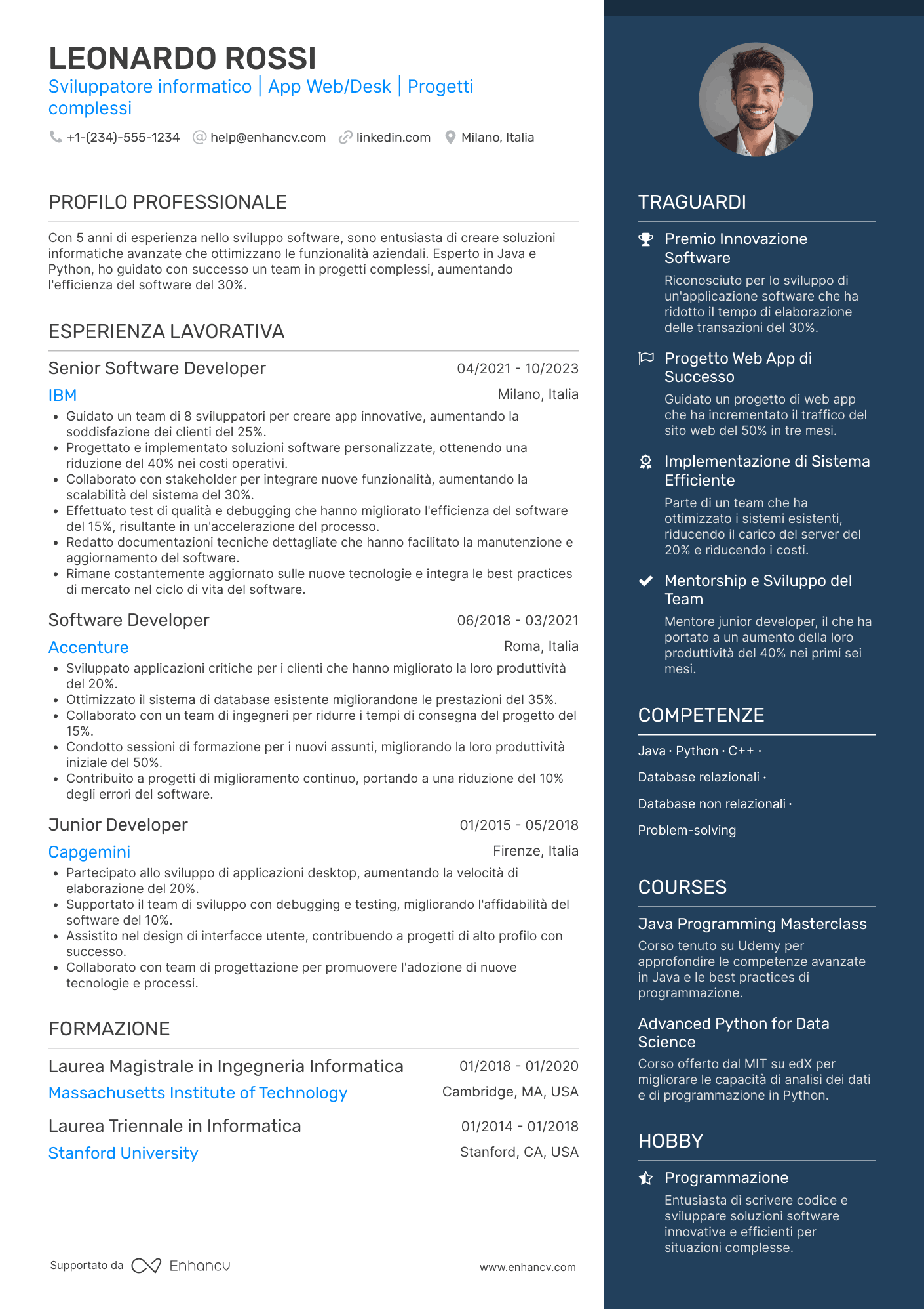 Esempio curriculum europass informatico