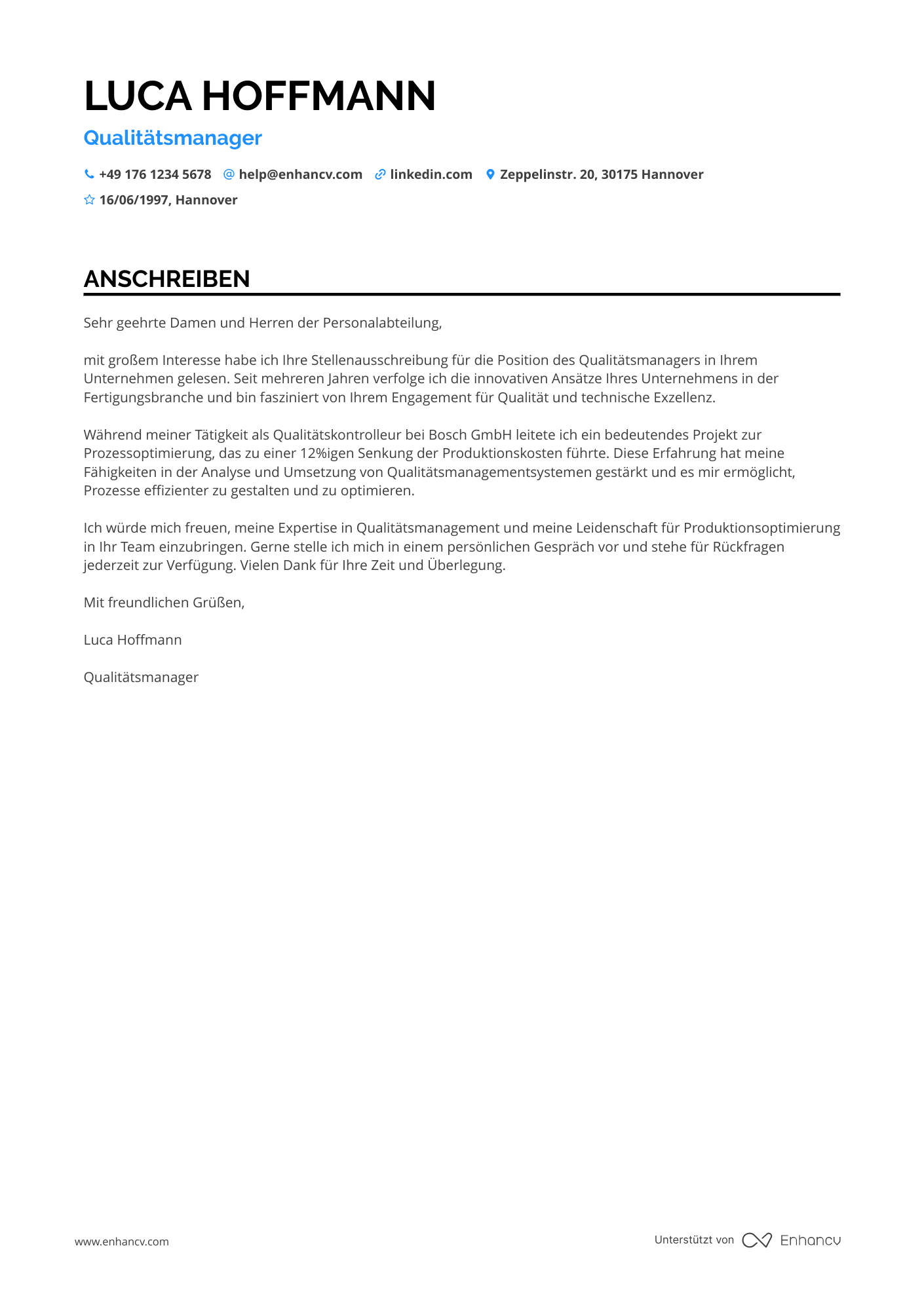 Qualitätskontrolleur für Qualitätsmanagement