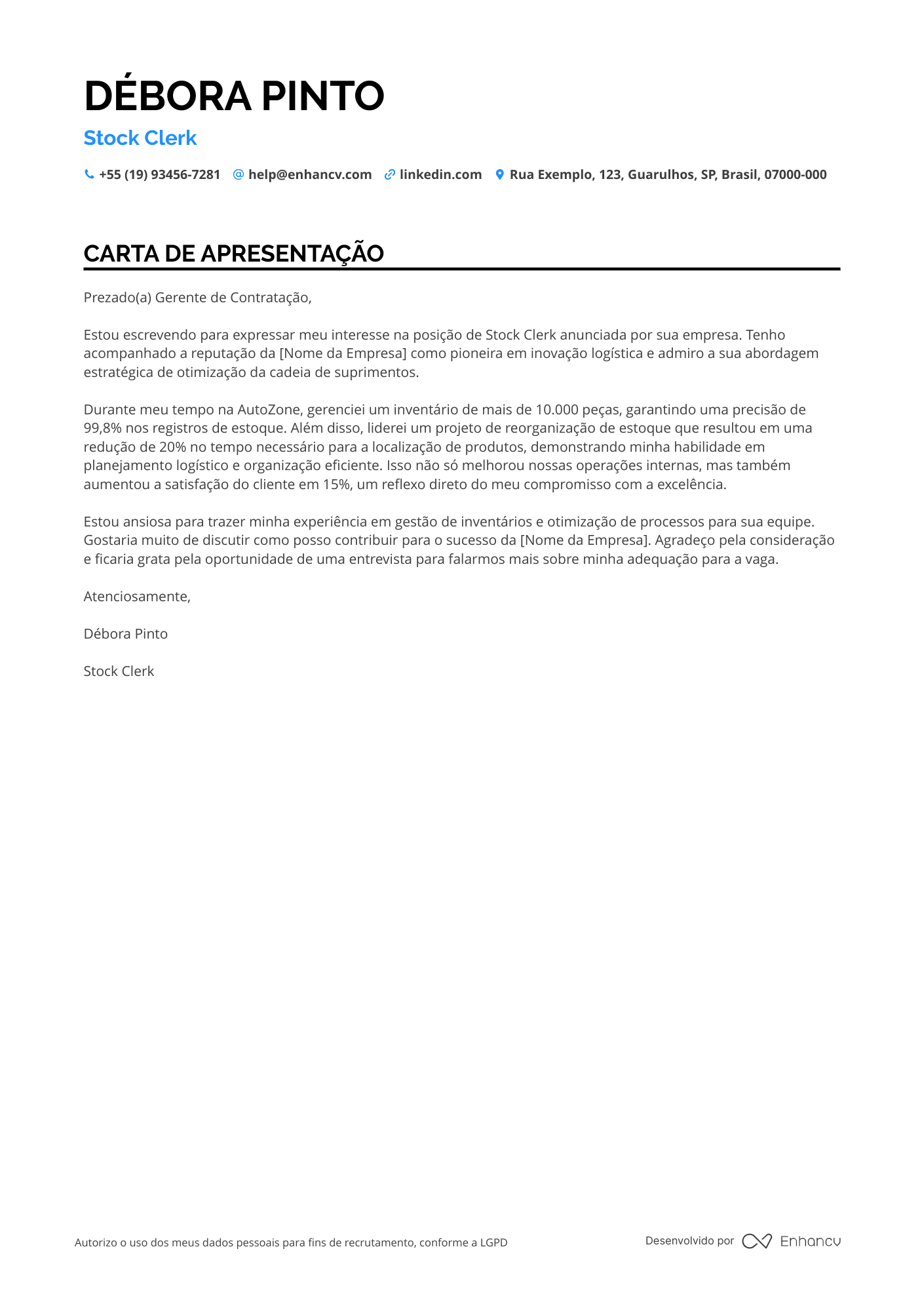 Estoquista de Loja de Autopeças