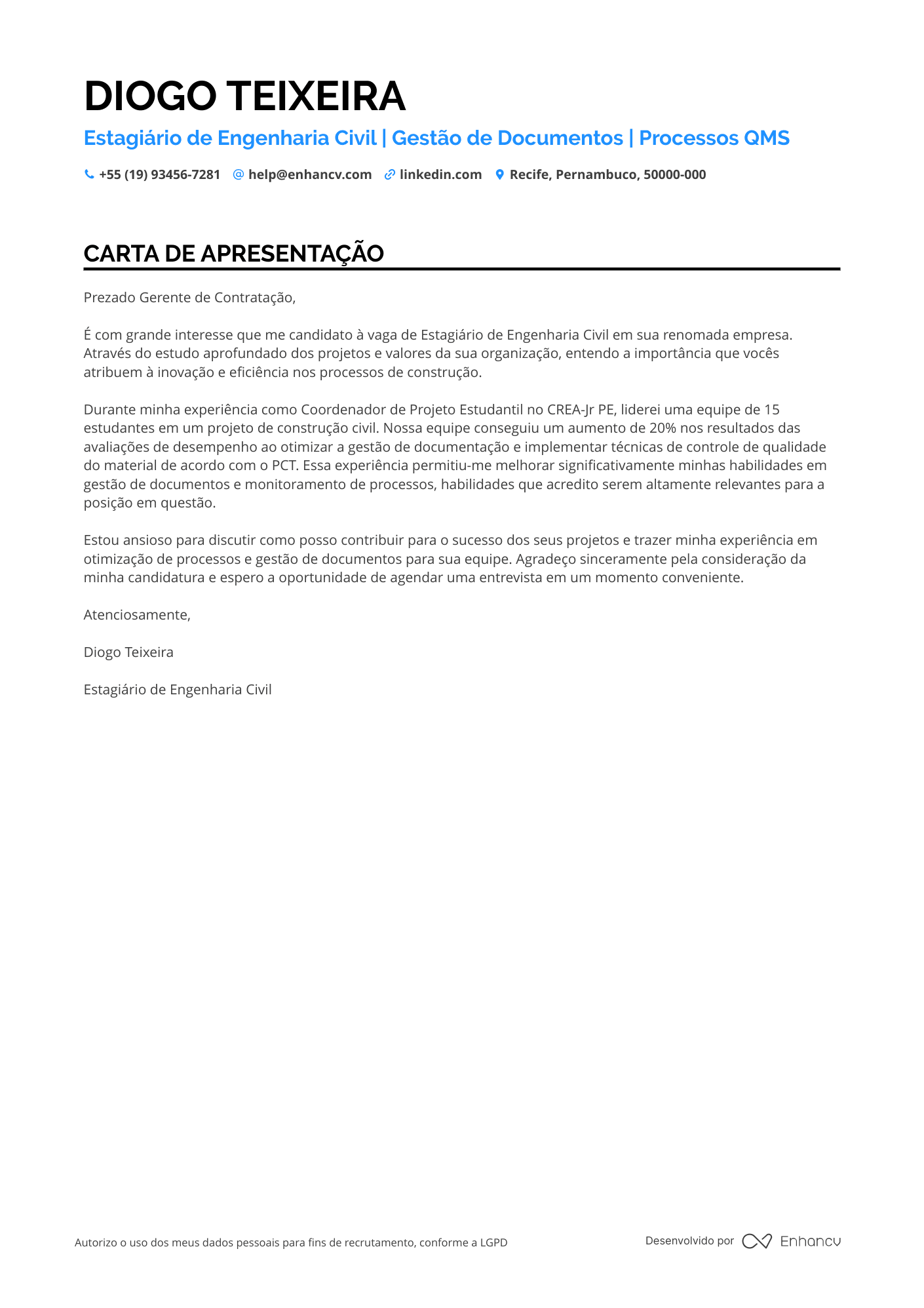 Estagiário de Engenharia Civil