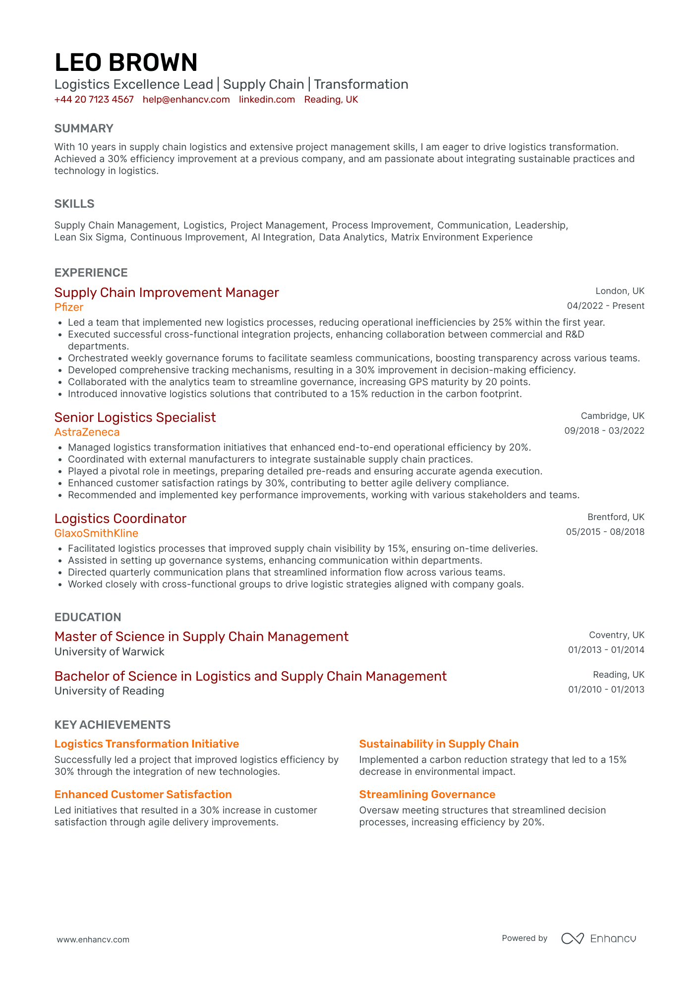 Finance Operations Lead in Logistics