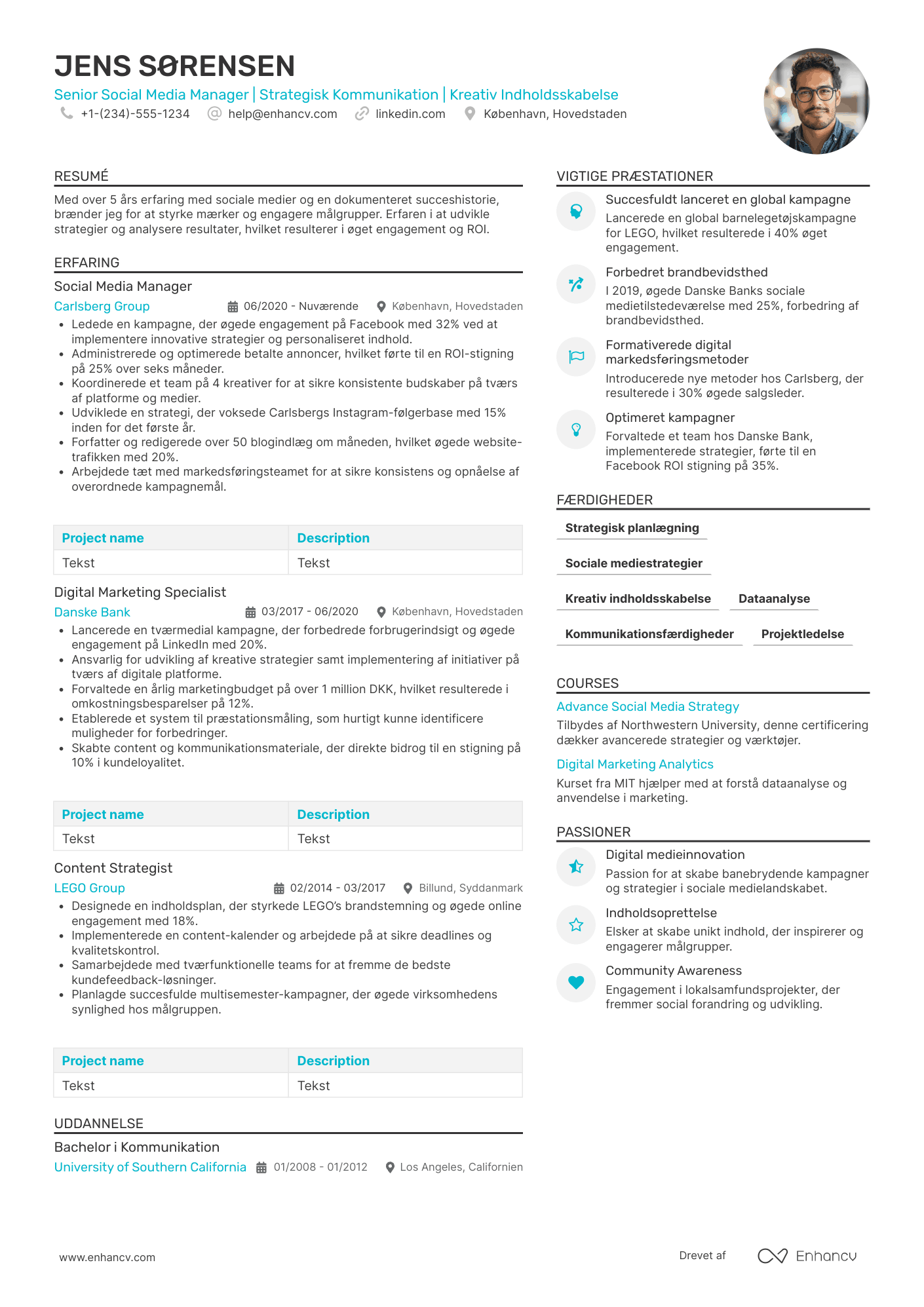 CV til Senior Social Media Manager