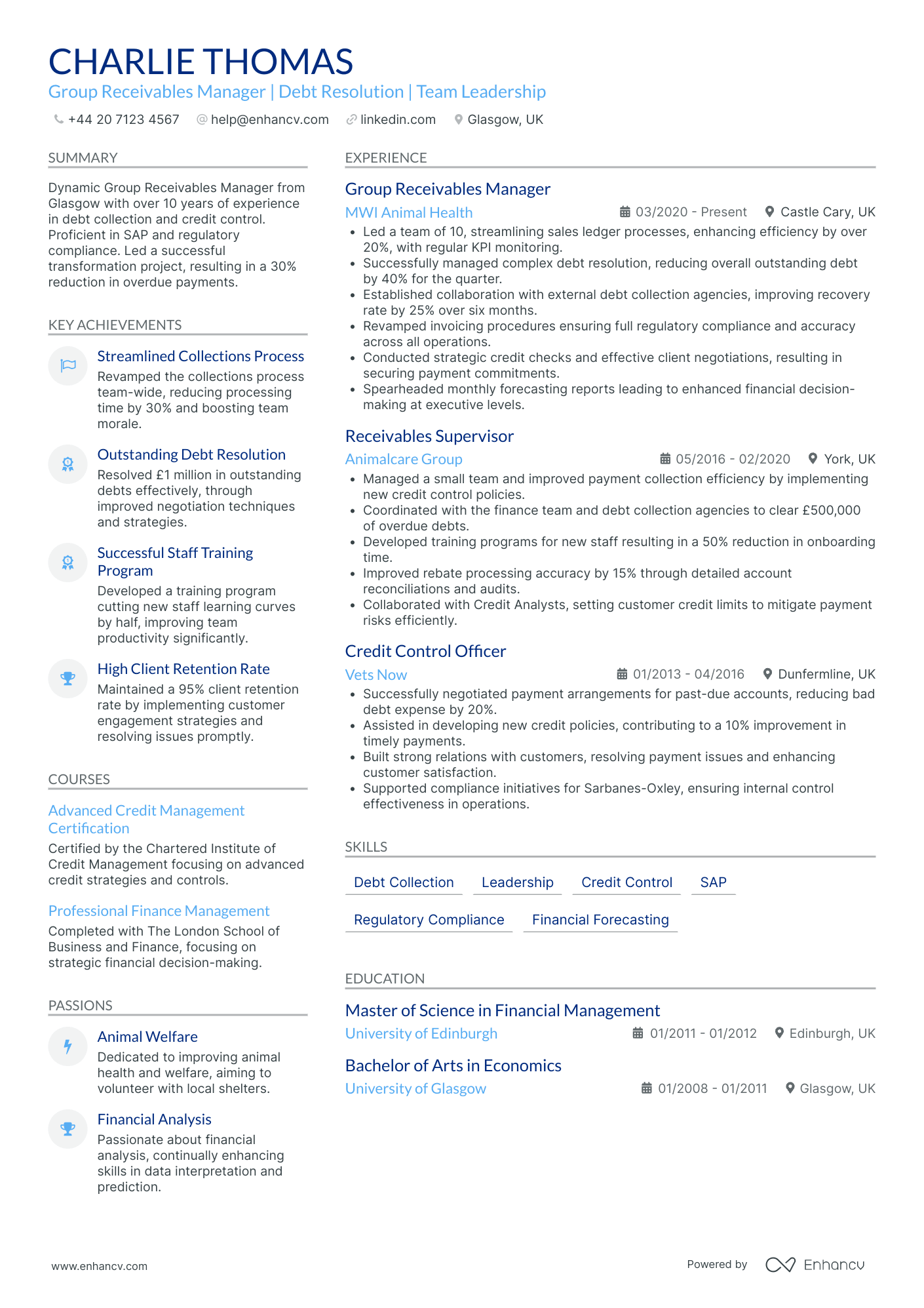 Accounts Receivable and Credit Control Manager