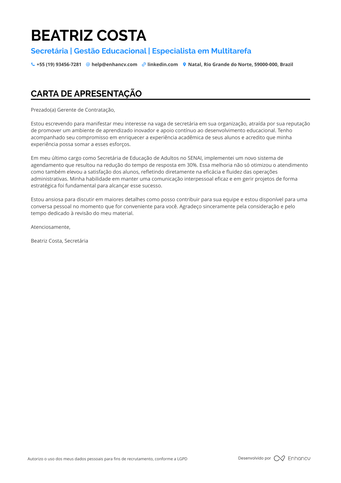 Secretária Escolar de Educação de Adultos