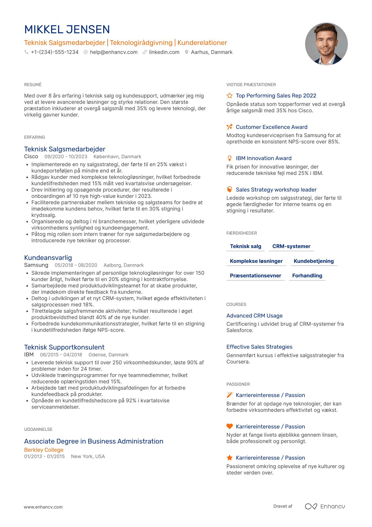 CV til Teknisk salgsmedarbejder