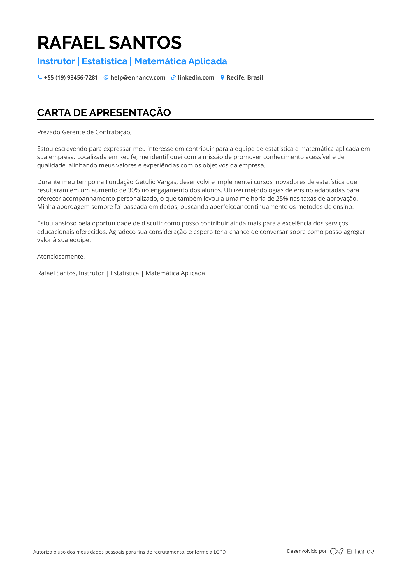 Professor de Matemática Estatística