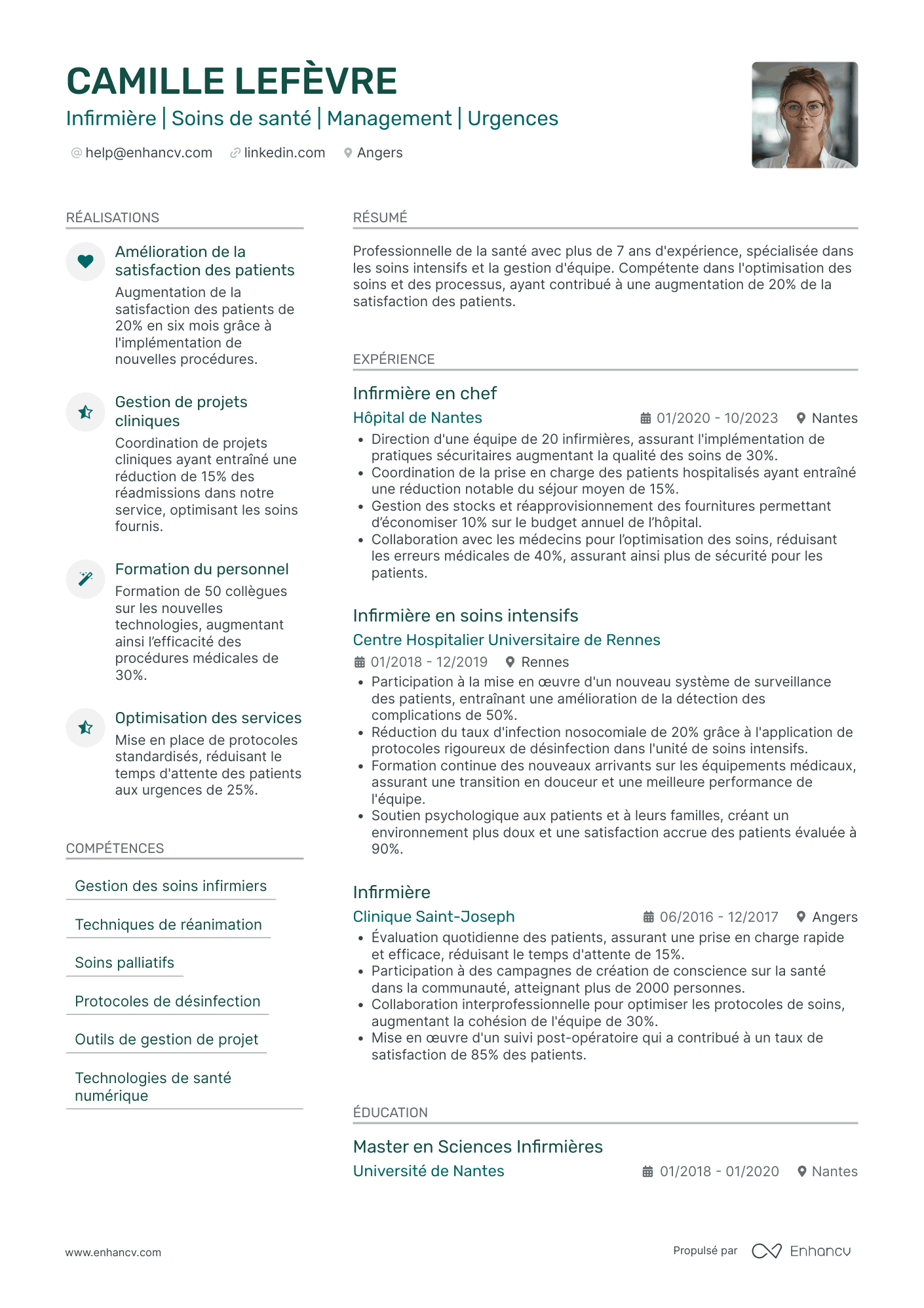 Aide Coignante en Chirurgie Exemples de CV